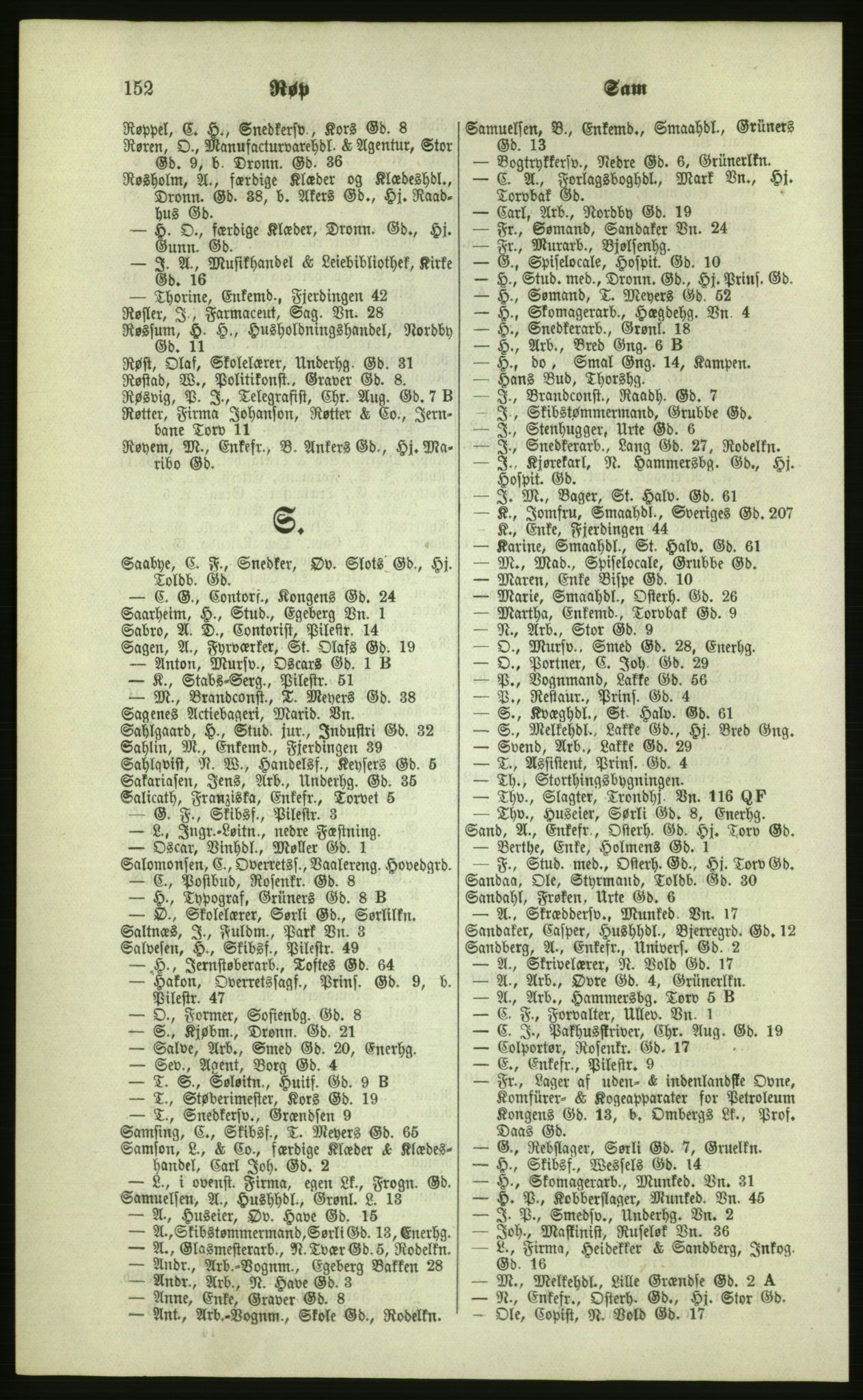 Kristiania/Oslo adressebok, PUBL/-, 1879, p. 152