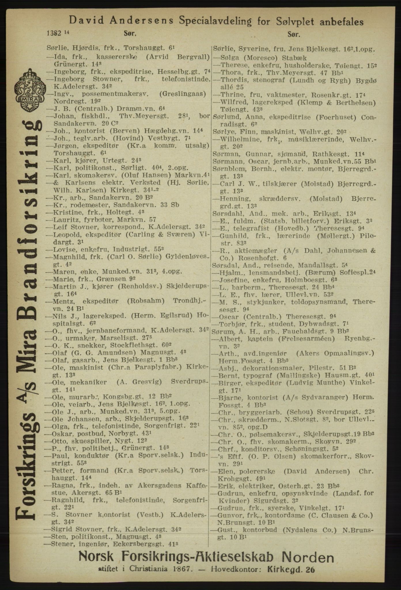 Kristiania/Oslo adressebok, PUBL/-, 1918, p. 1421