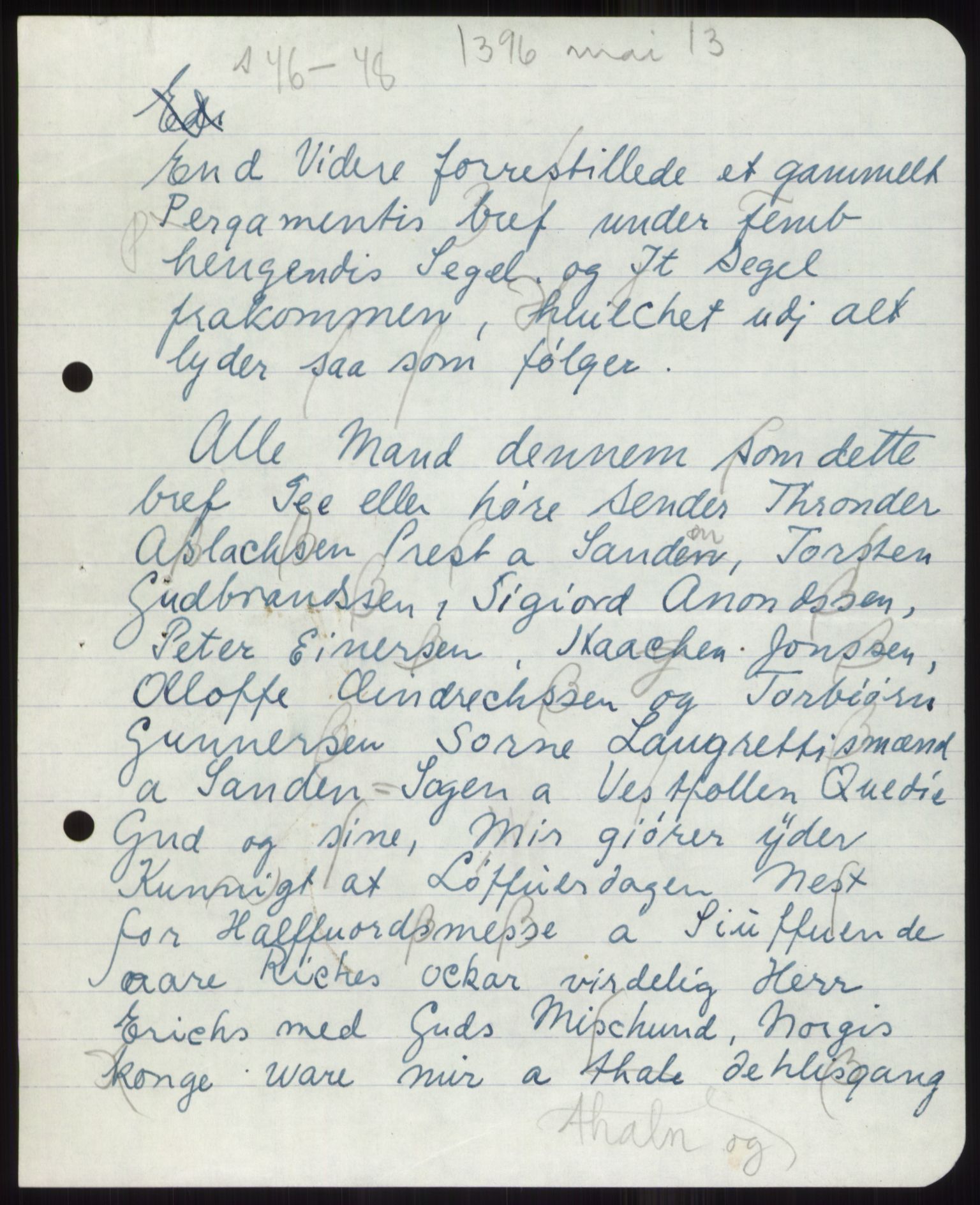 Samlinger til kildeutgivelse, Diplomavskriftsamlingen, RA/EA-4053/H/Ha, p. 586