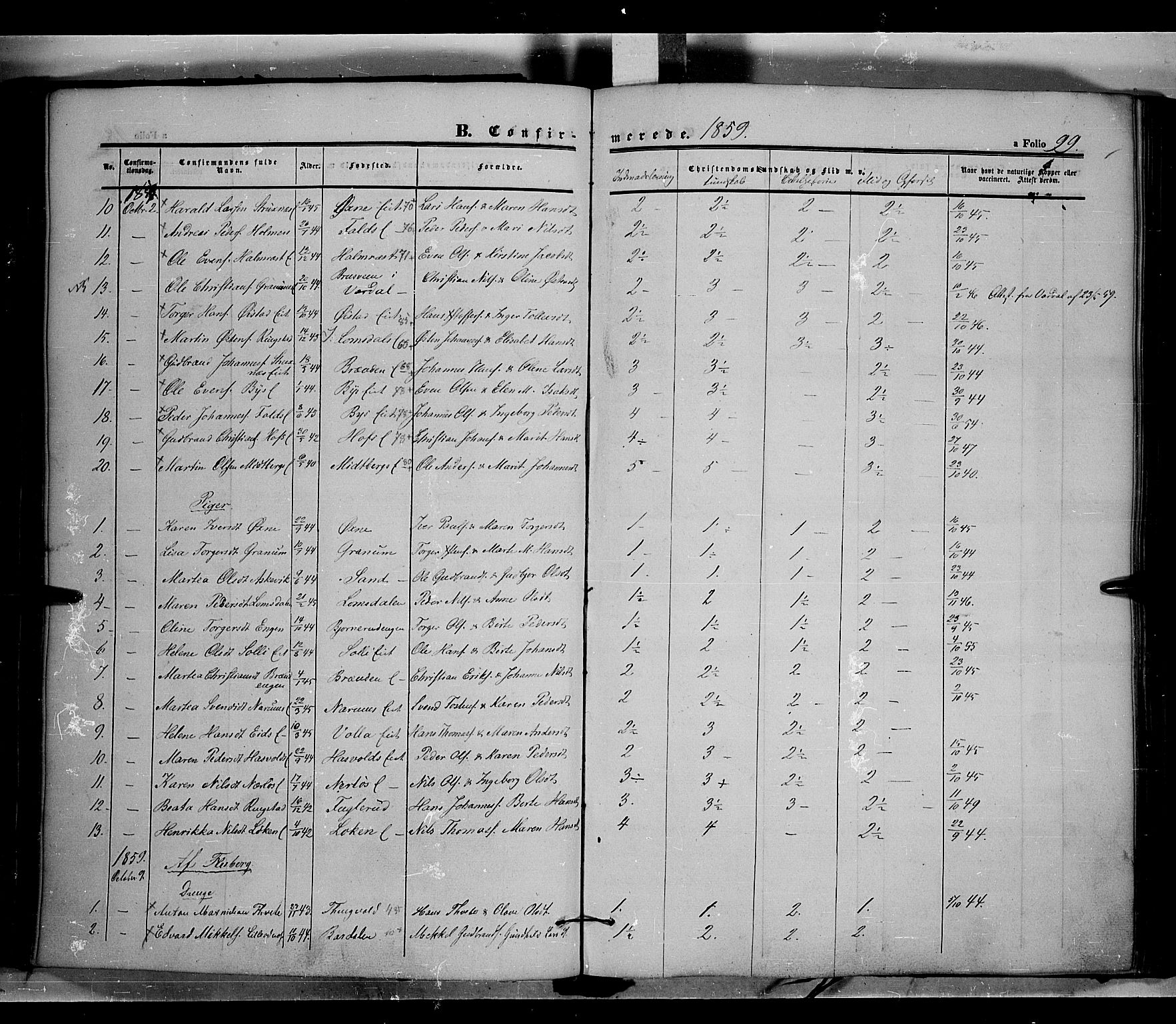 Land prestekontor, AV/SAH-PREST-120/H/Ha/Haa/L0009: Parish register (official) no. 9, 1847-1859, p. 99