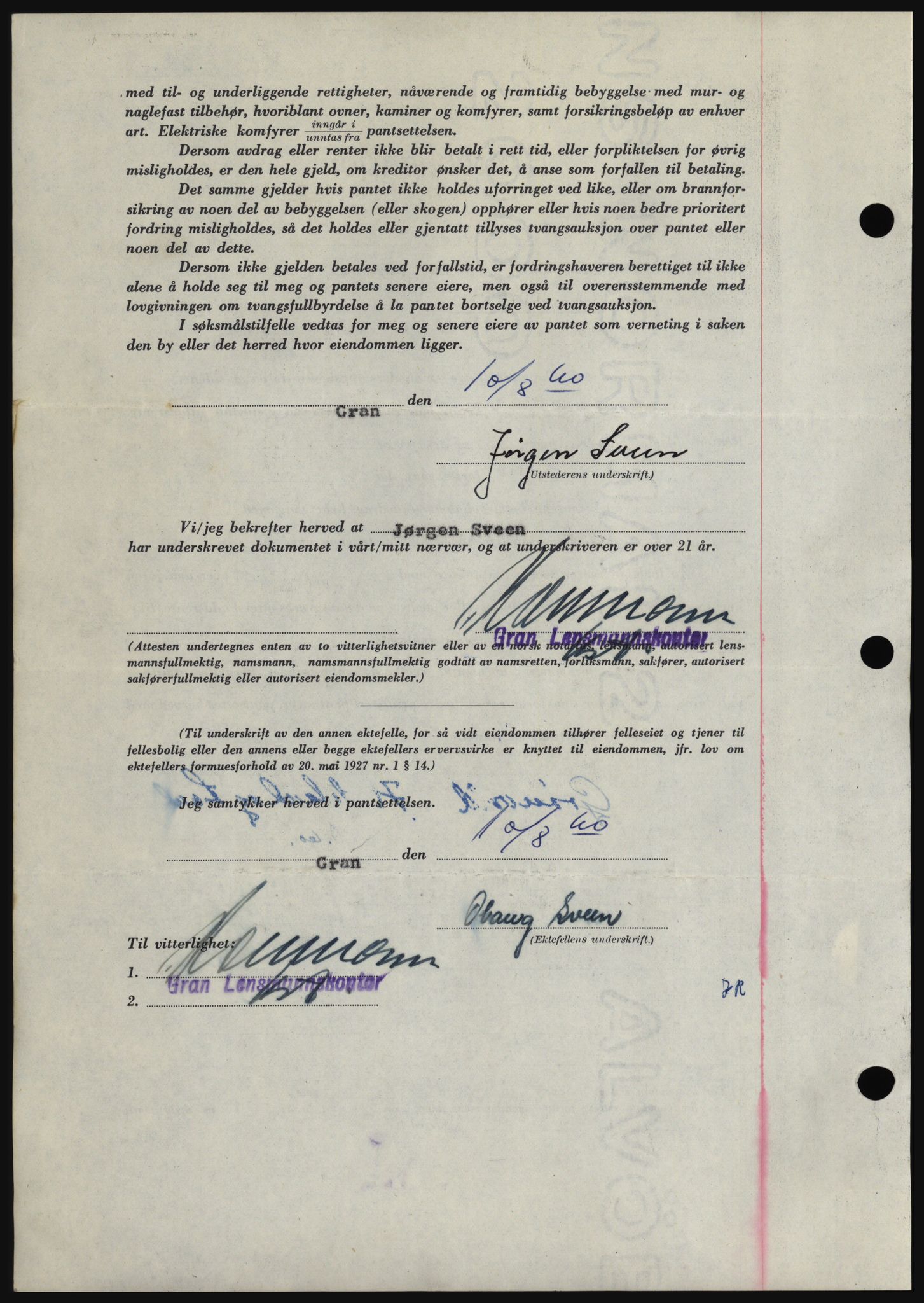 Hadeland og Land tingrett, SAH/TING-010/H/Hb/Hbc/L0043: Mortgage book no. B43, 1960-1960, Diary no: : 2993/1960