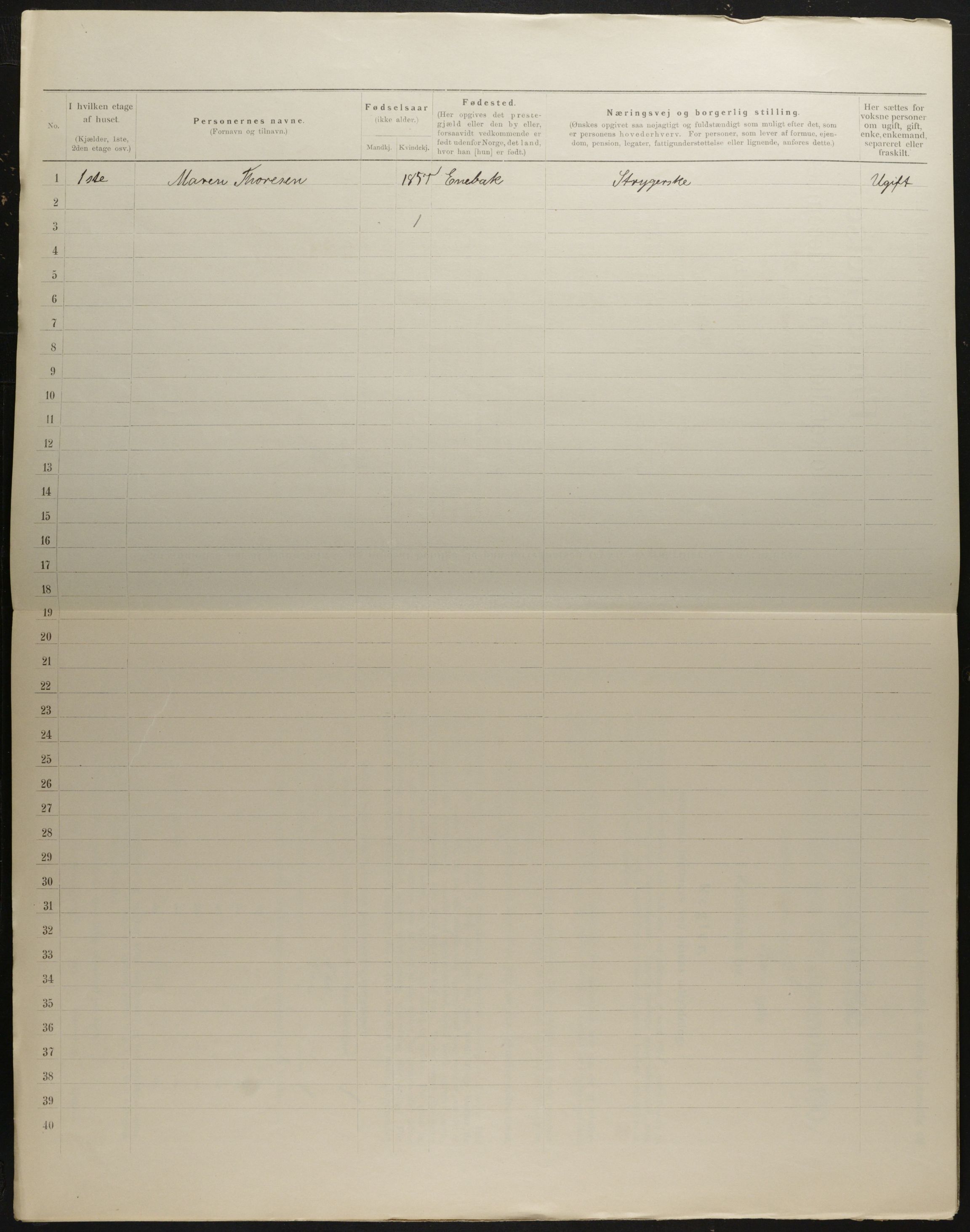 OBA, Municipal Census 1901 for Kristiania, 1901, p. 1837