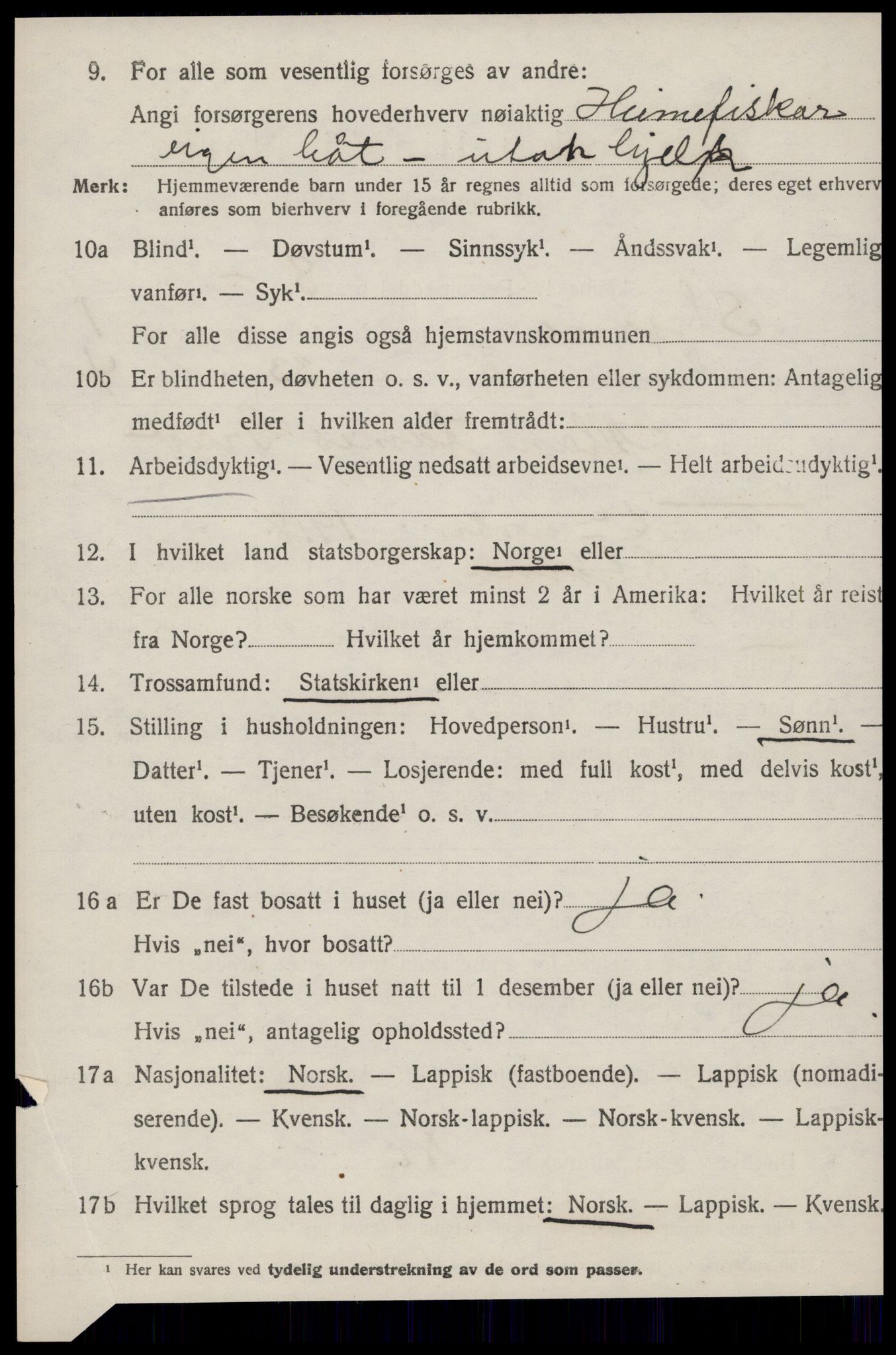 SAT, 1920 census for Stjørna, 1920, p. 1021