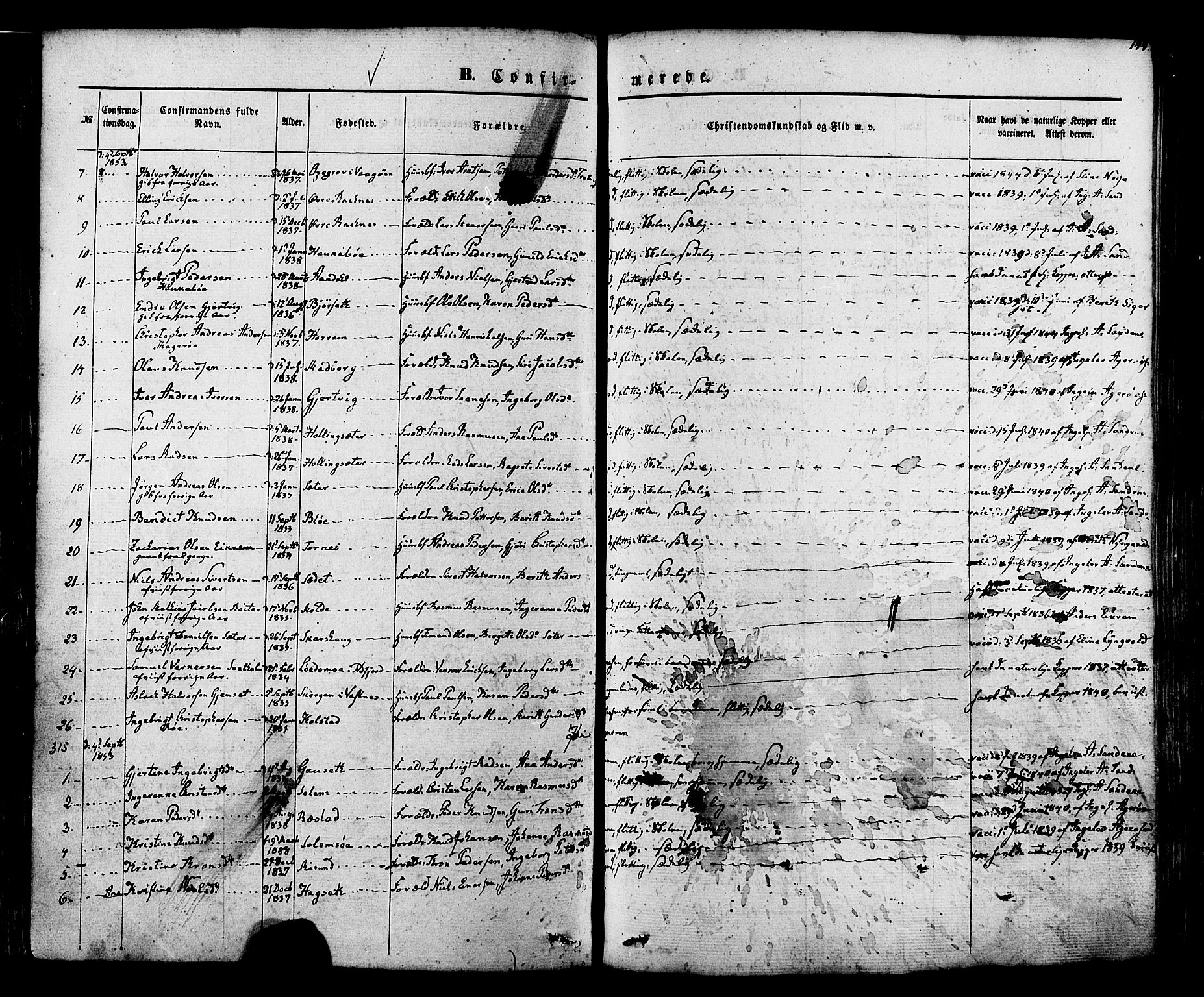 Ministerialprotokoller, klokkerbøker og fødselsregistre - Møre og Romsdal, AV/SAT-A-1454/560/L0719: Parish register (official) no. 560A03, 1845-1872, p. 144