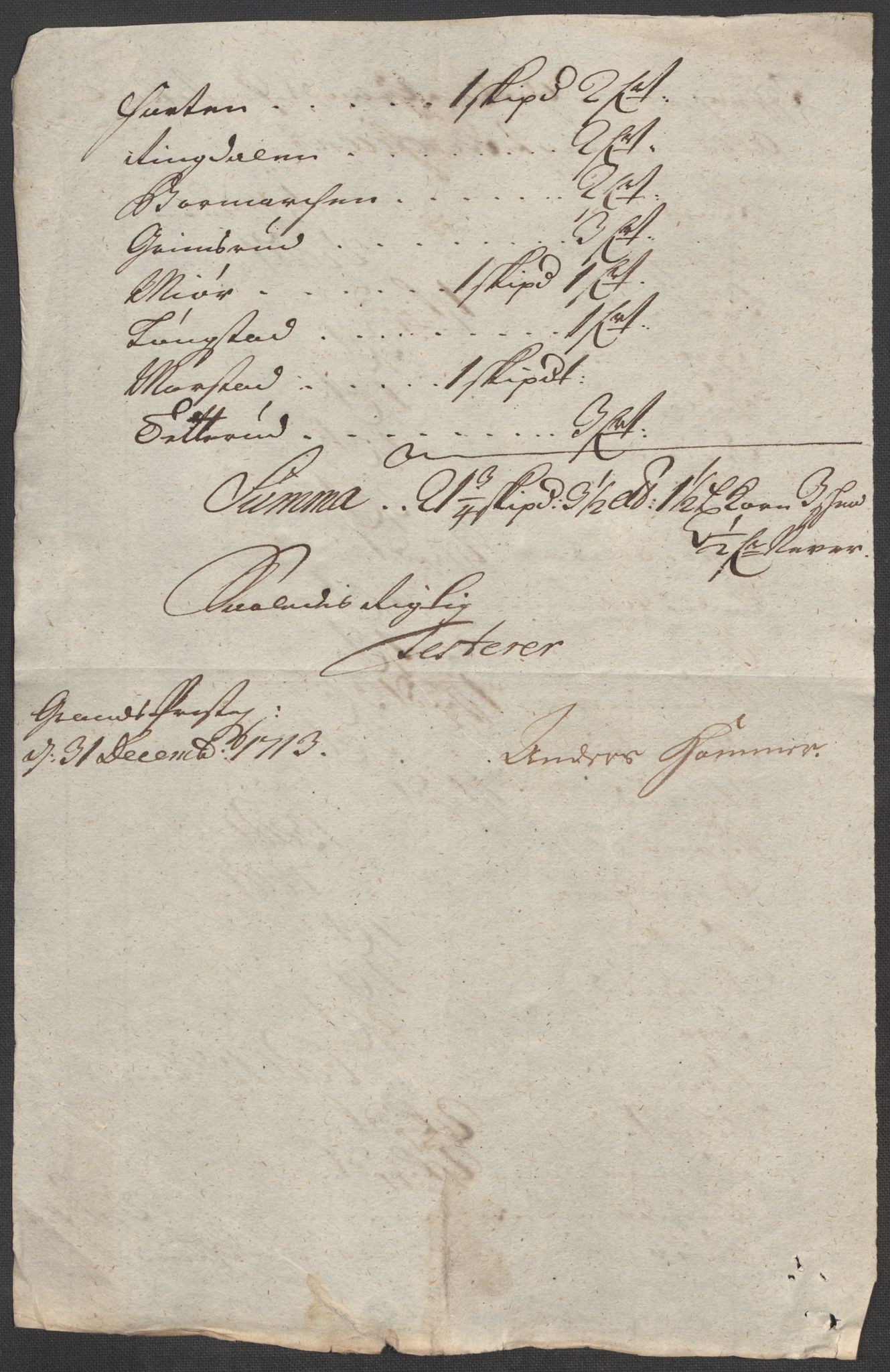 Rentekammeret inntil 1814, Reviderte regnskaper, Fogderegnskap, AV/RA-EA-4092/R18/L1311: Fogderegnskap Hadeland, Toten og Valdres, 1713, p. 279