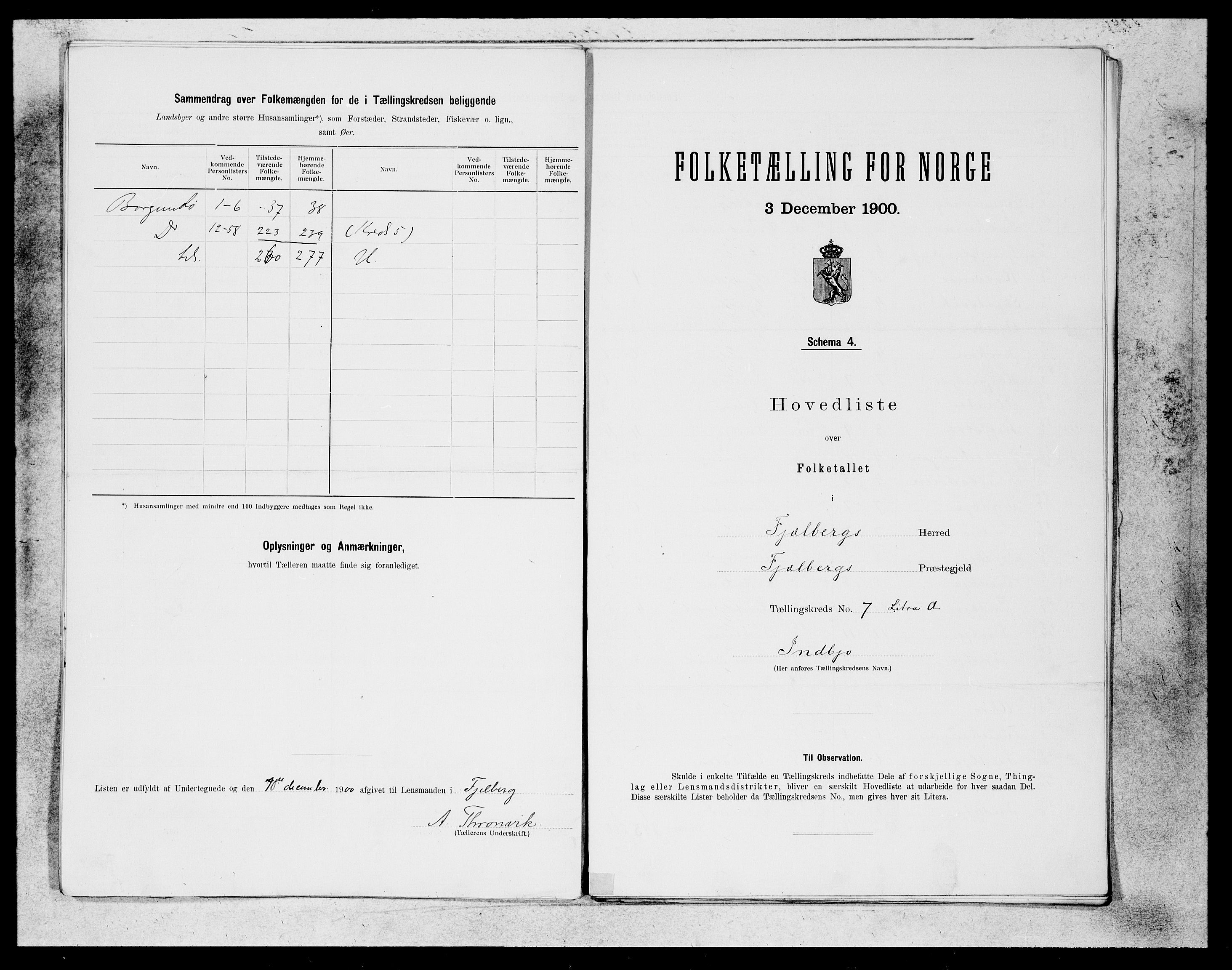 SAB, 1900 census for Fjelberg, 1900, p. 13