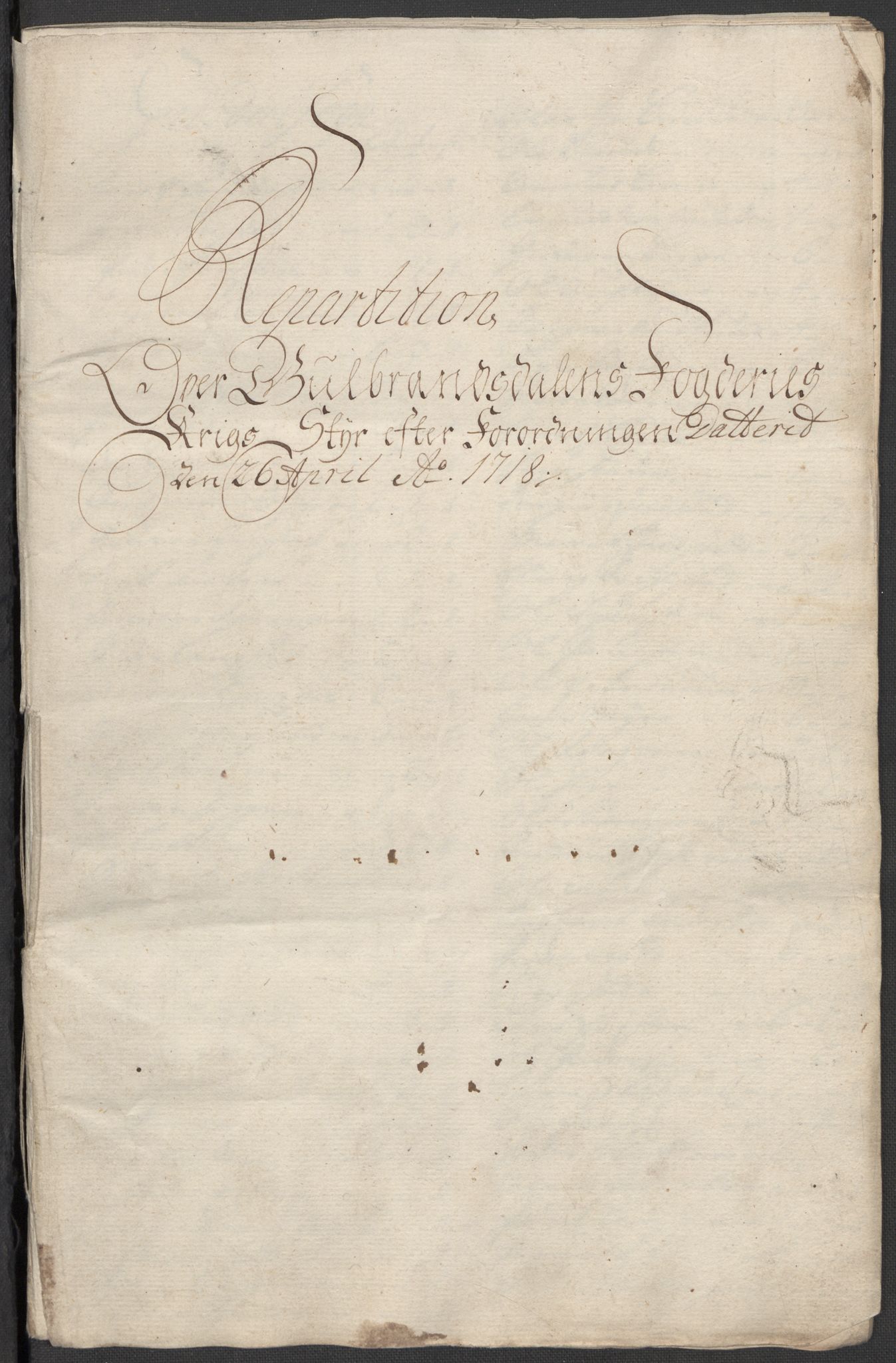 Rentekammeret inntil 1814, Reviderte regnskaper, Fogderegnskap, AV/RA-EA-4092/R17/L1188: Fogderegnskap Gudbrandsdal, 1718, p. 46