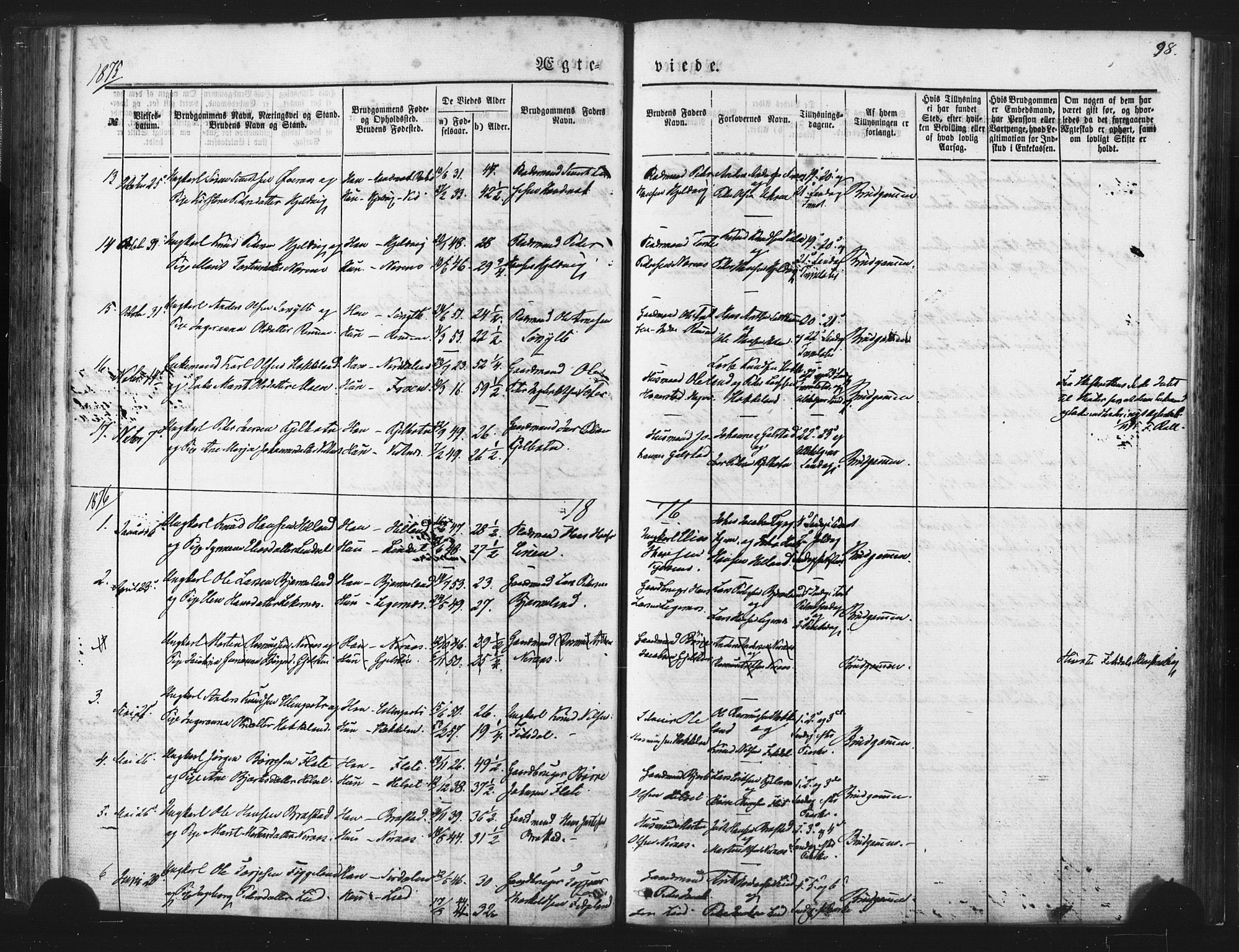 Ministerialprotokoller, klokkerbøker og fødselsregistre - Møre og Romsdal, AV/SAT-A-1454/539/L0530: Parish register (official) no. 539A03, 1872-1886, p. 98