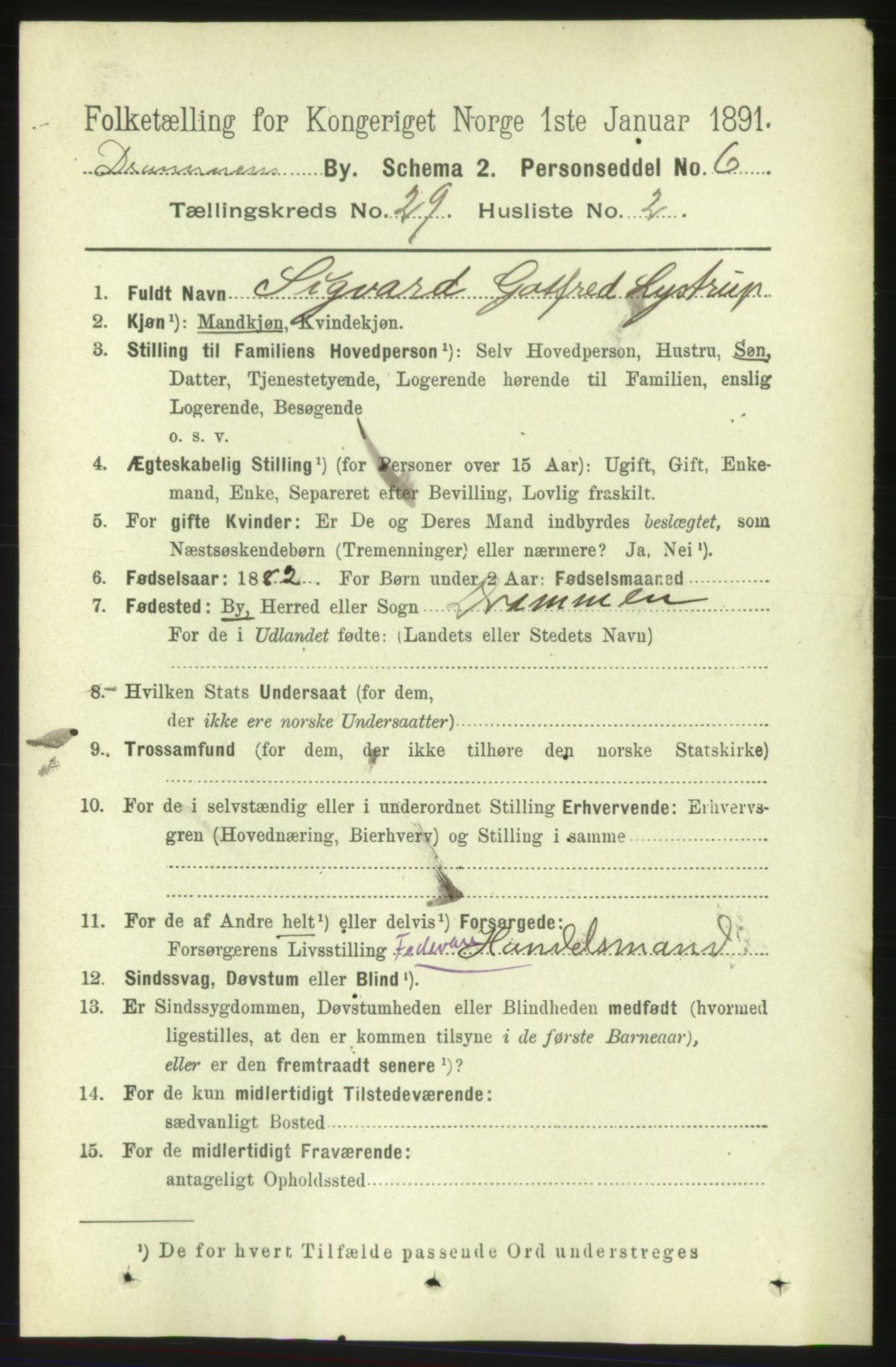 RA, 1891 census for 0602 Drammen, 1891, p. 17410