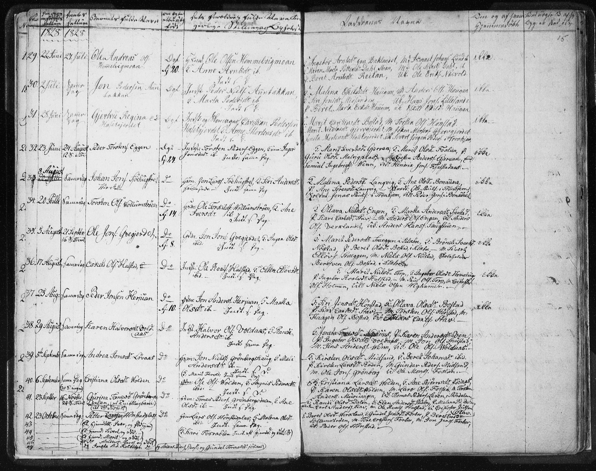 Ministerialprotokoller, klokkerbøker og fødselsregistre - Sør-Trøndelag, AV/SAT-A-1456/616/L0404: Parish register (official) no. 616A01, 1823-1831, p. 15