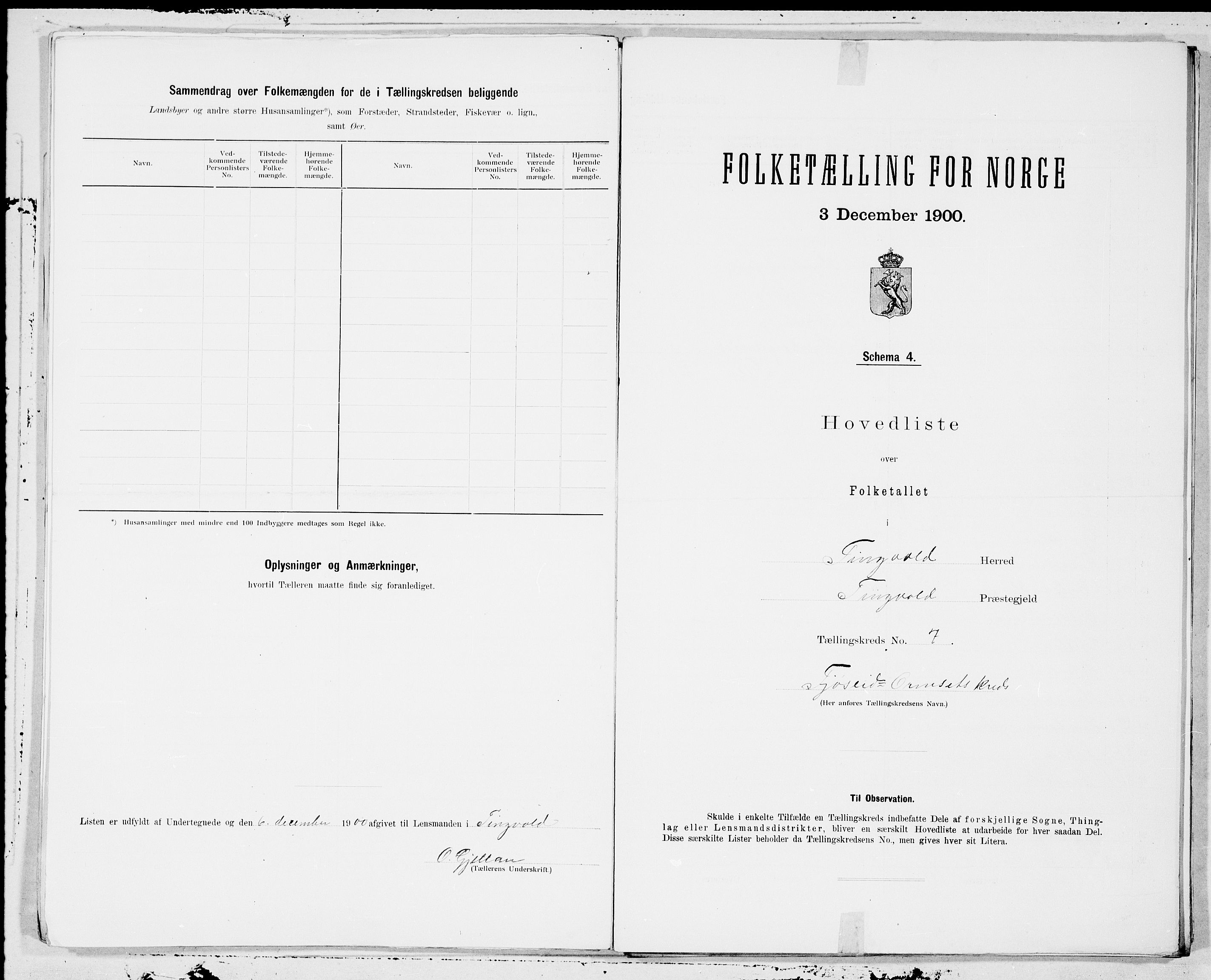 SAT, 1900 census for Tingvoll, 1900, p. 14