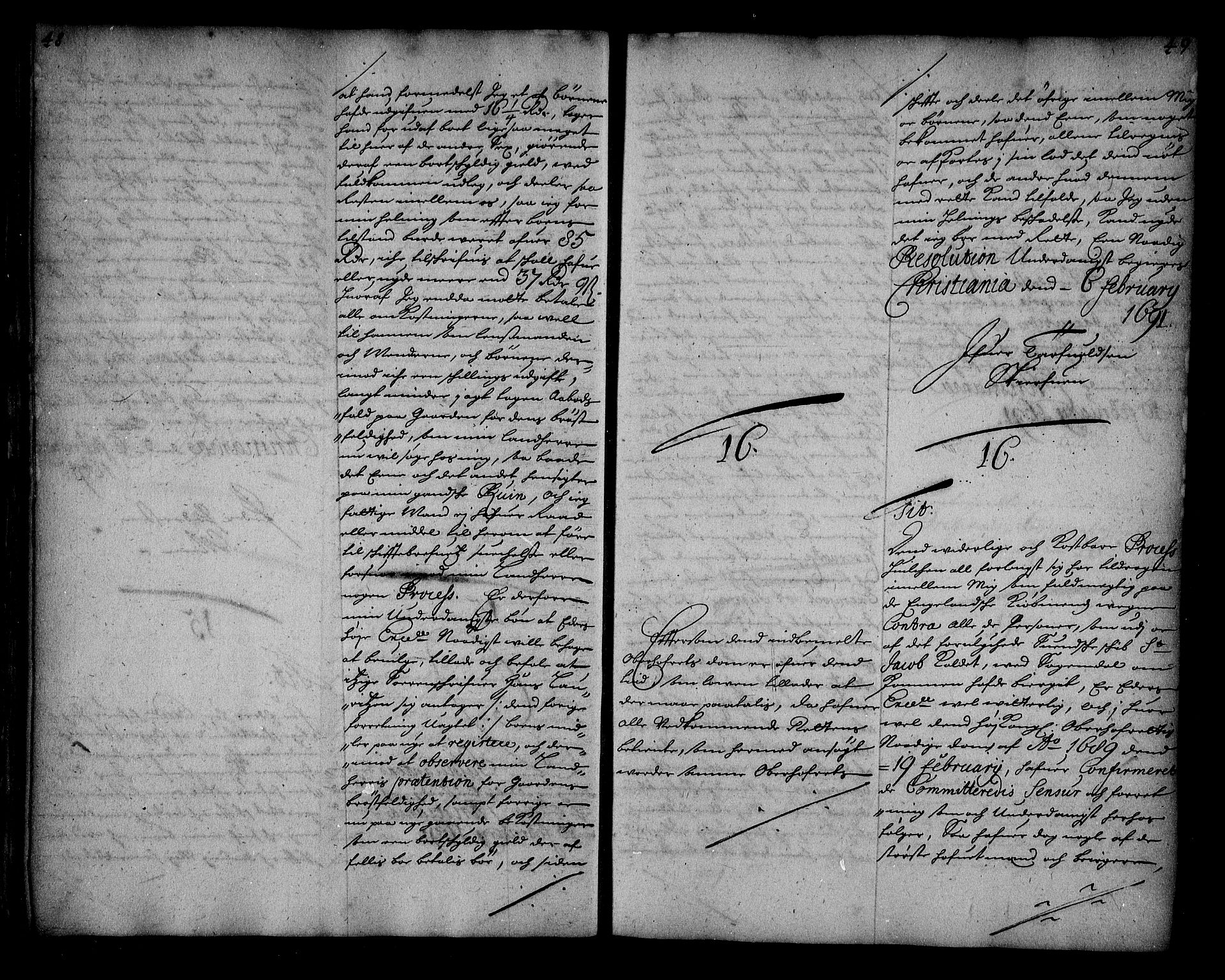 Stattholderembetet 1572-1771, AV/RA-EA-2870/Ae/L0008: Supplikasjons- og resolusjonsprotokoll, 1691, p. 48-49