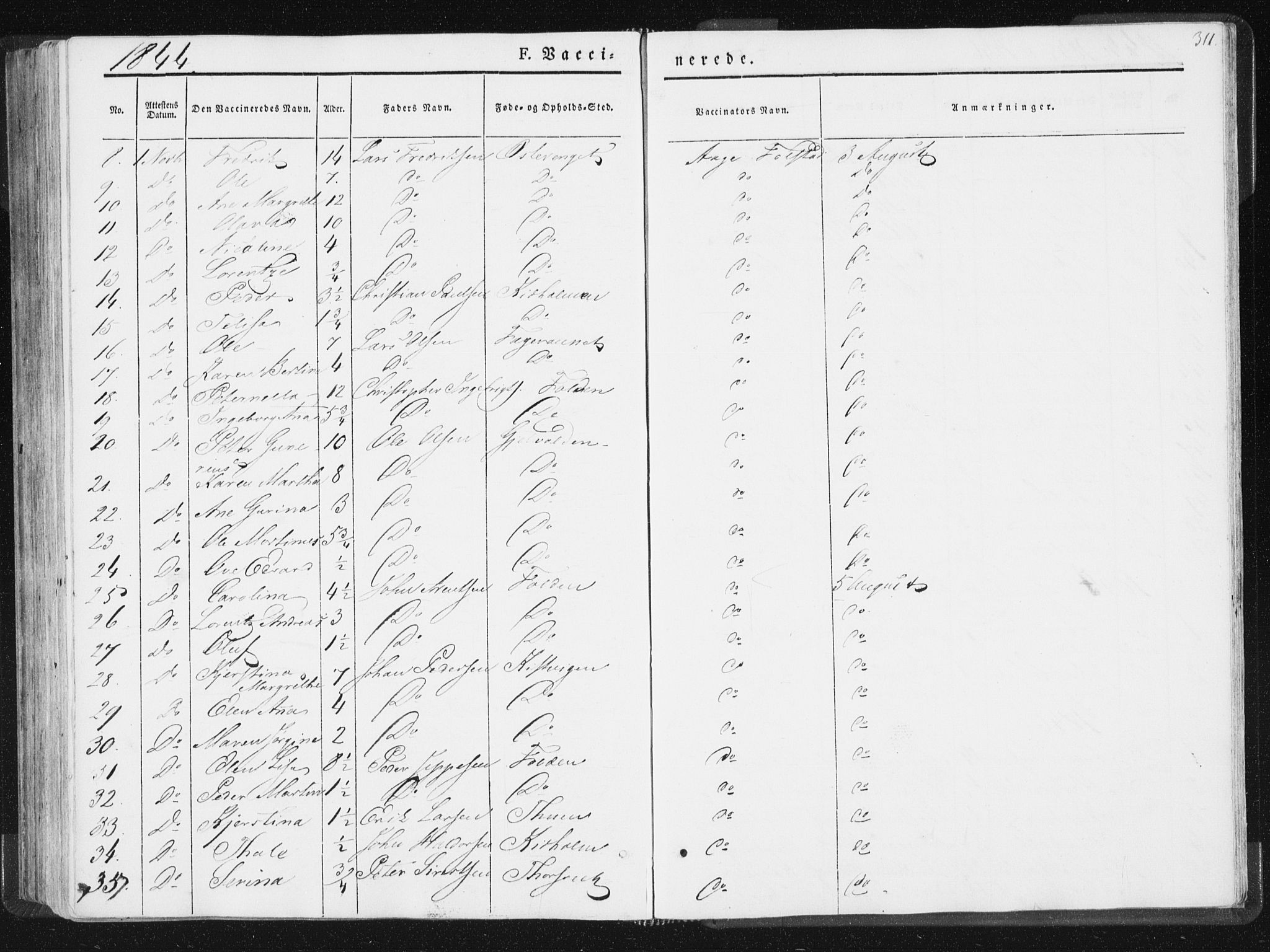 Ministerialprotokoller, klokkerbøker og fødselsregistre - Nord-Trøndelag, SAT/A-1458/744/L0418: Parish register (official) no. 744A02, 1843-1866, p. 311