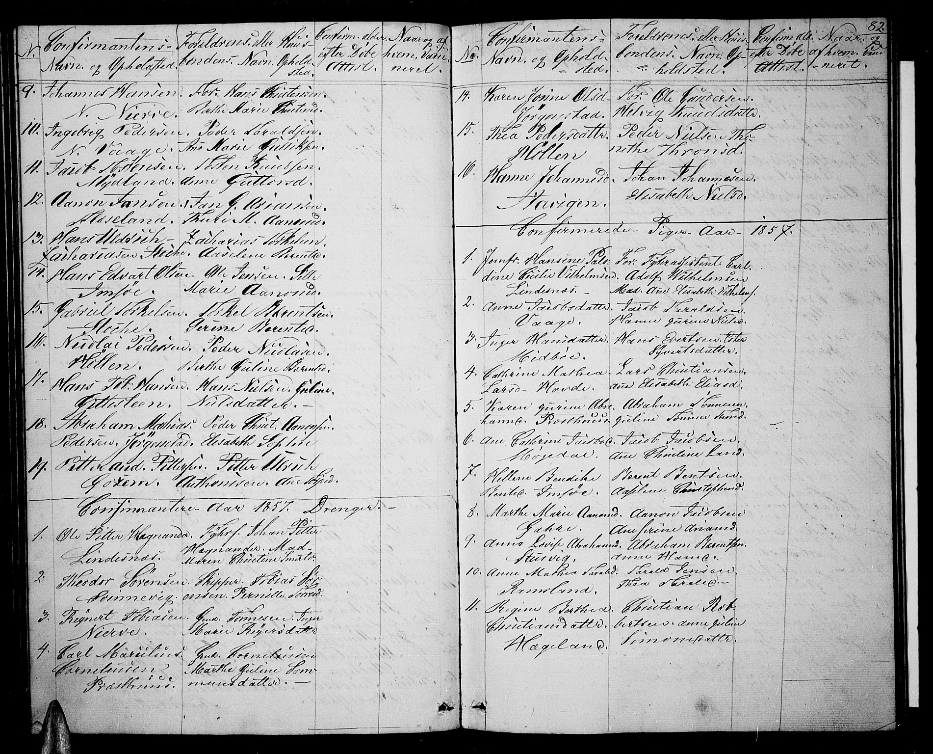 Sør-Audnedal sokneprestkontor, SAK/1111-0039/F/Fb/Fba/L0002: Parish register (copy) no. B 2, 1853-1878, p. 82