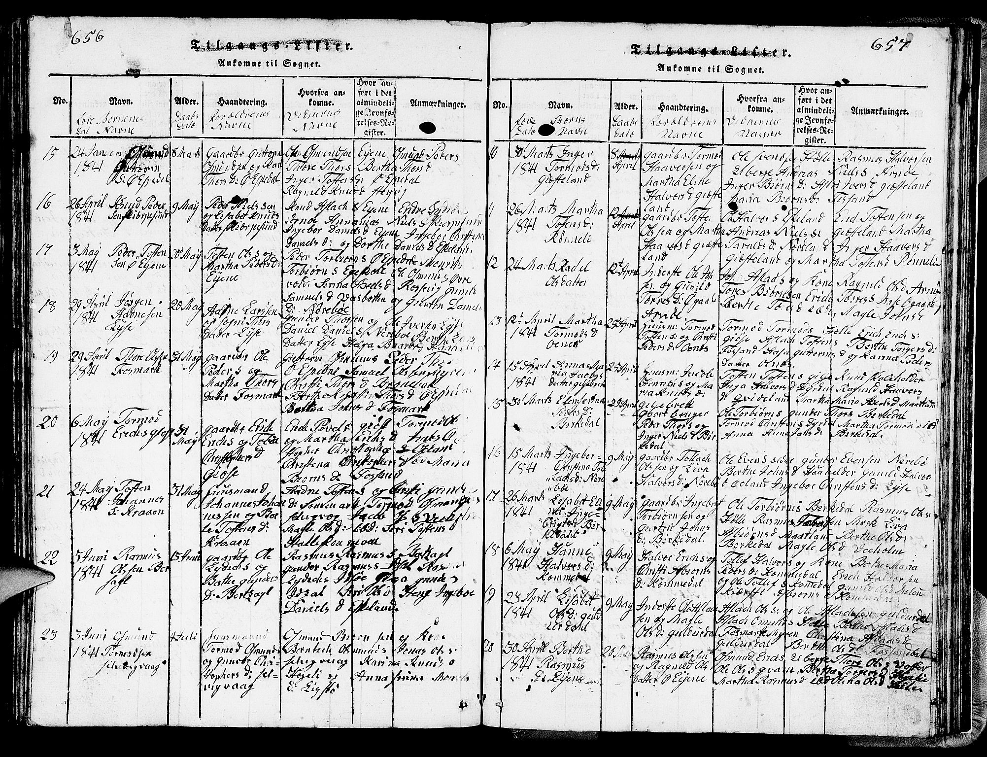 Strand sokneprestkontor, AV/SAST-A-101828/H/Ha/Hab/L0002: Parish register (copy) no. B 2, 1816-1854, p. 656-657