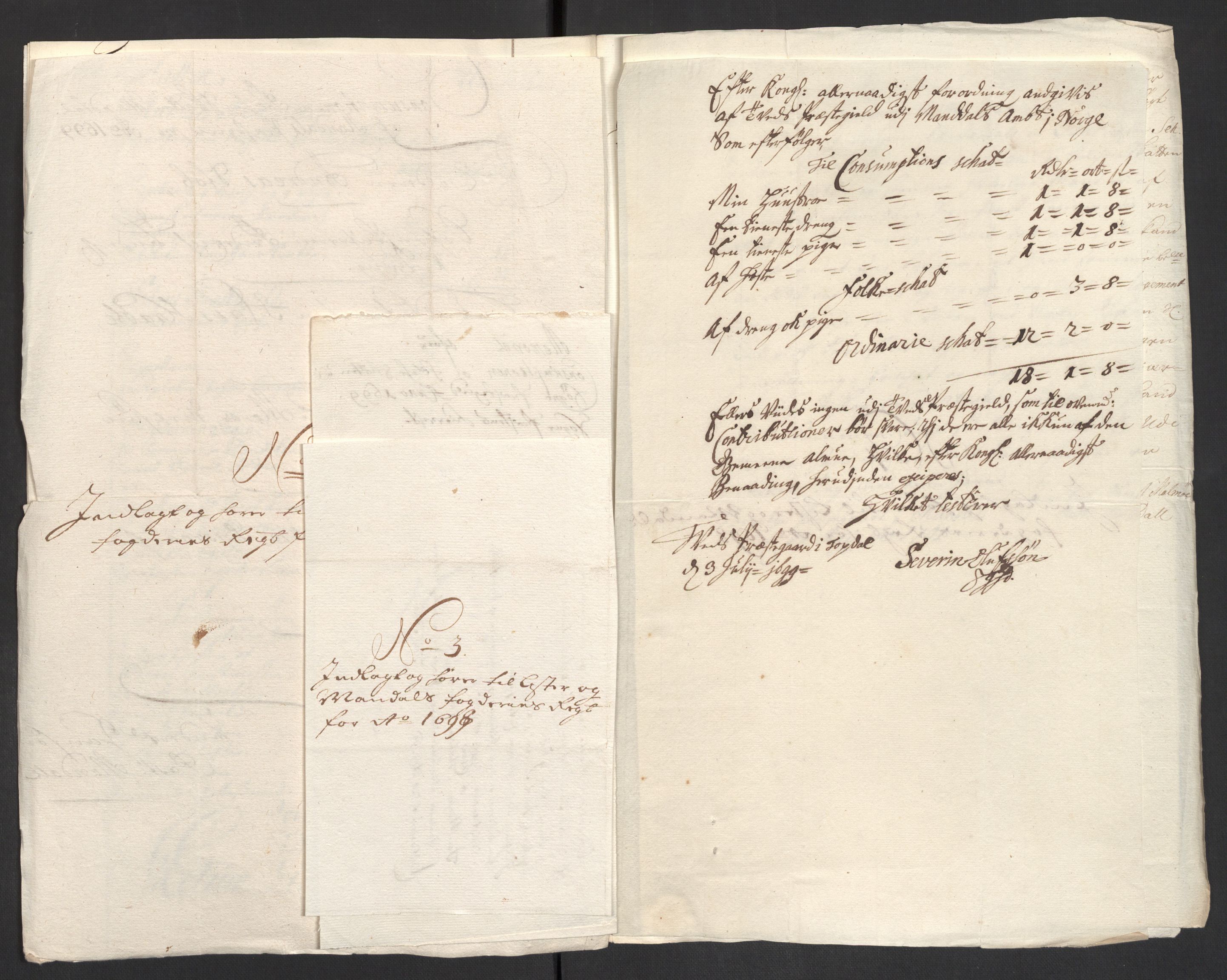 Rentekammeret inntil 1814, Reviderte regnskaper, Fogderegnskap, AV/RA-EA-4092/R43/L2547: Fogderegnskap Lista og Mandal, 1698-1699, p. 239