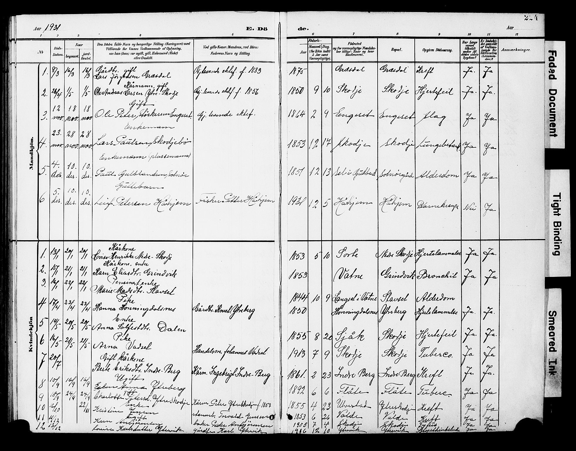 Ministerialprotokoller, klokkerbøker og fødselsregistre - Møre og Romsdal, AV/SAT-A-1454/524/L0366: Parish register (copy) no. 524C07, 1900-1931, p. 224