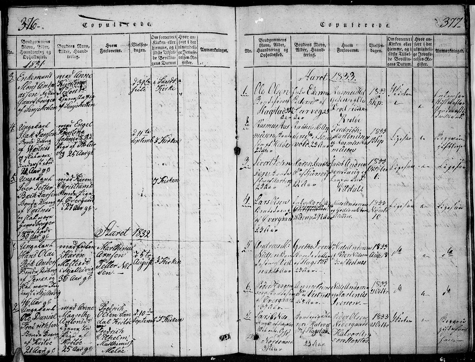 Trondenes sokneprestkontor, SATØ/S-1319/H/Hb/L0004klokker: Parish register (copy) no. 4, 1821-1839, p. 376-377