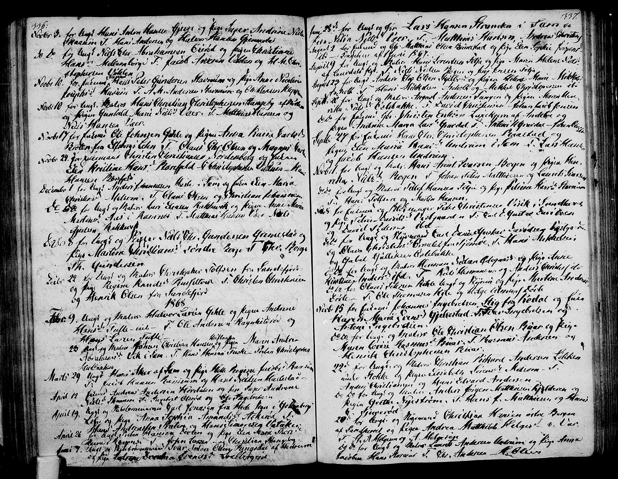 Stokke kirkebøker, SAKO/A-320/F/Fa/L0004: Parish register (official) no. I 4, 1804-1815, p. 336-337