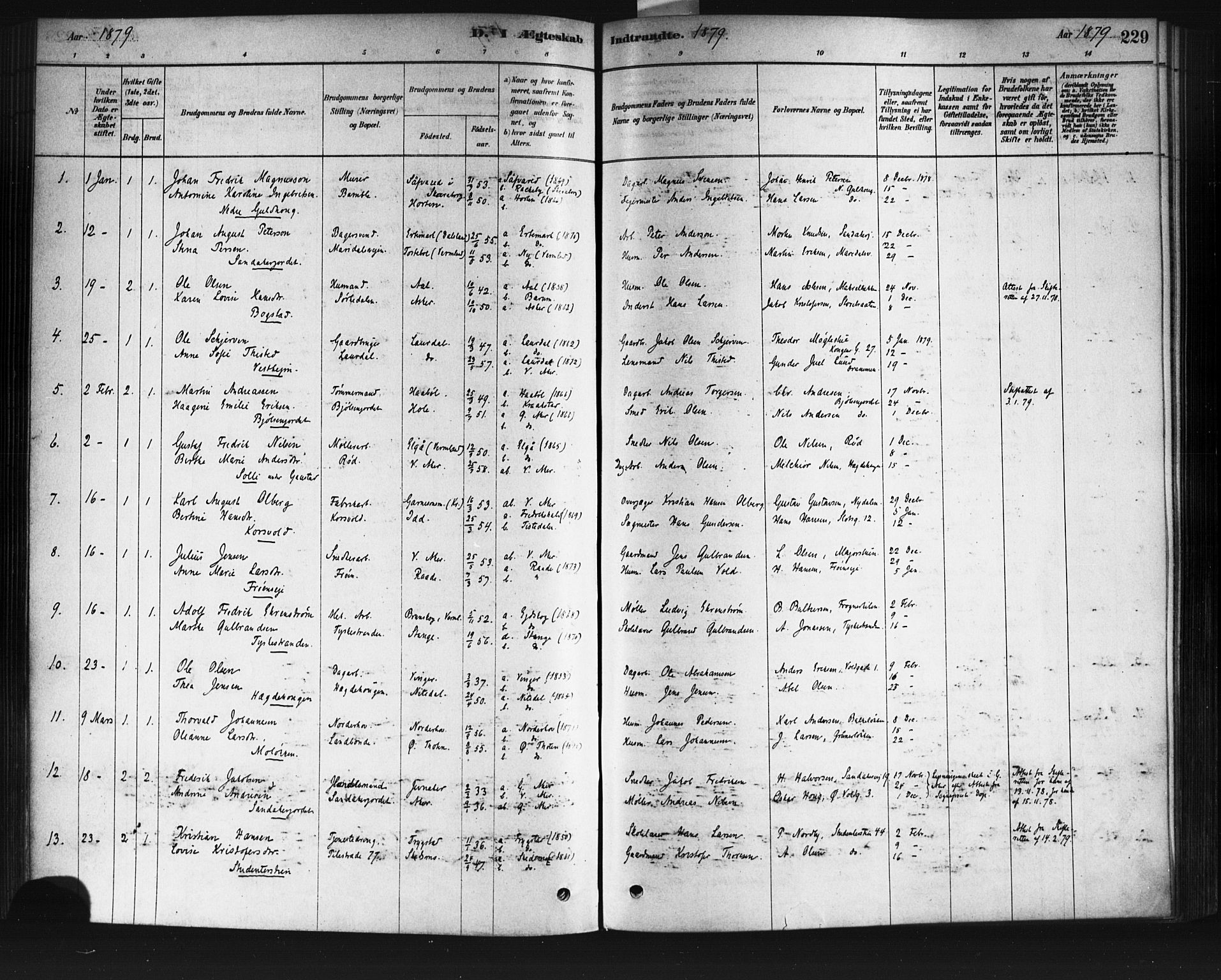 Vestre Aker prestekontor Kirkebøker, AV/SAO-A-10025/F/Fa/L0008: Parish register (official) no. 8, 1878-1903, p. 229