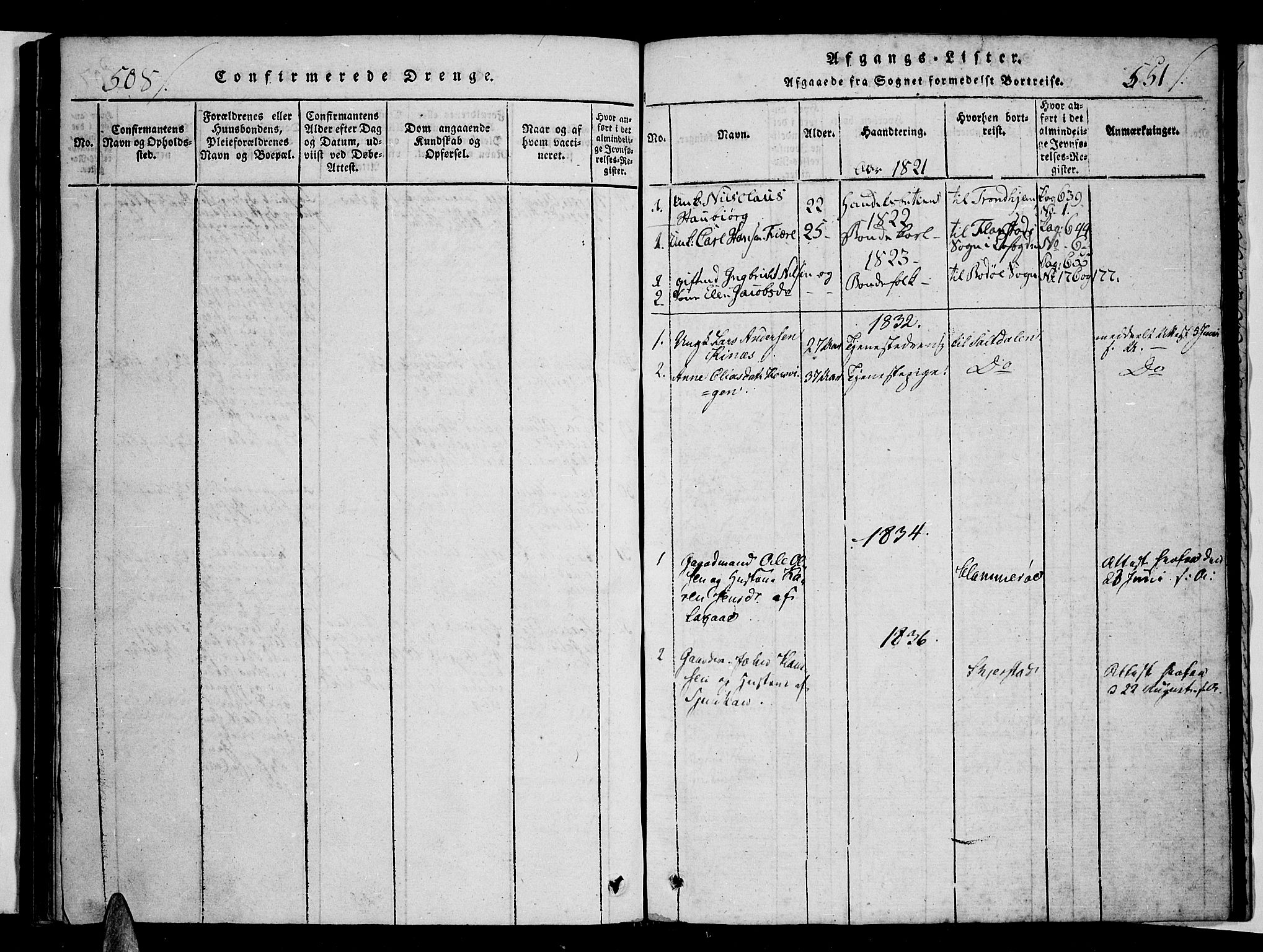 Ministerialprotokoller, klokkerbøker og fødselsregistre - Nordland, AV/SAT-A-1459/853/L0768: Parish register (official) no. 853A07, 1821-1836, p. 508-551