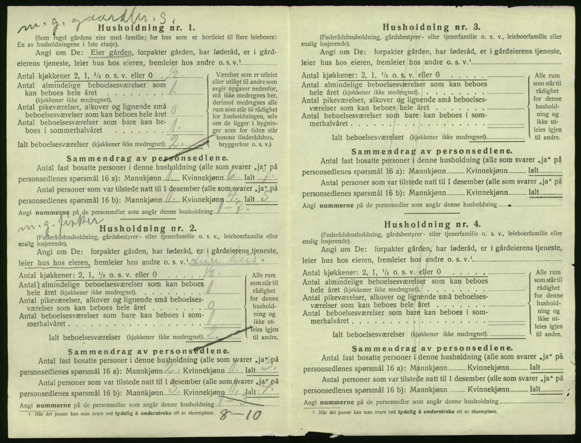 SAT, 1920 census for Vanylven, 1920, p. 92