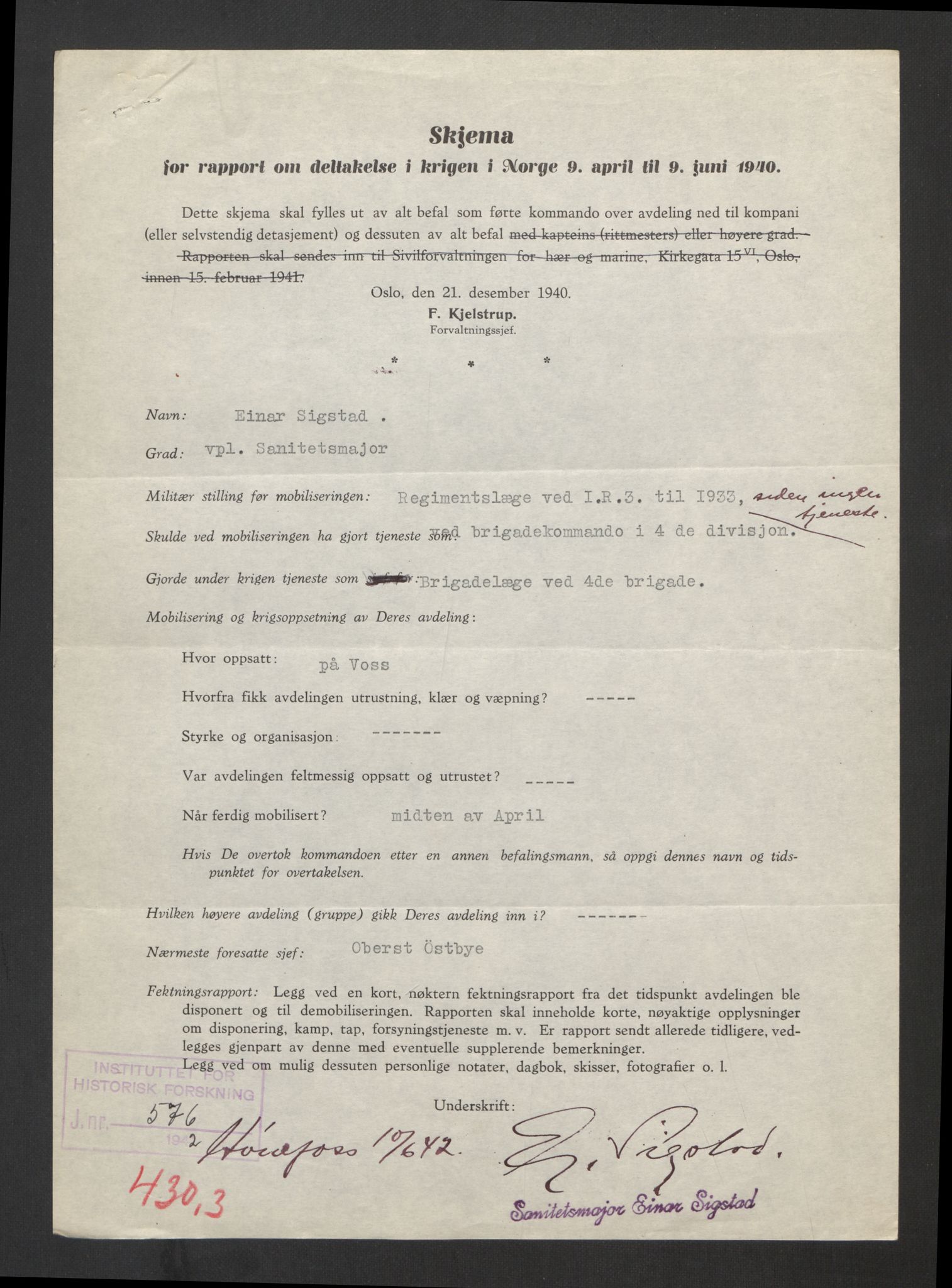 Forsvaret, Forsvarets krigshistoriske avdeling, AV/RA-RAFA-2017/Y/Yb/L0105: II-C-11-430-432  -  4. Divisjon., 1940, p. 65