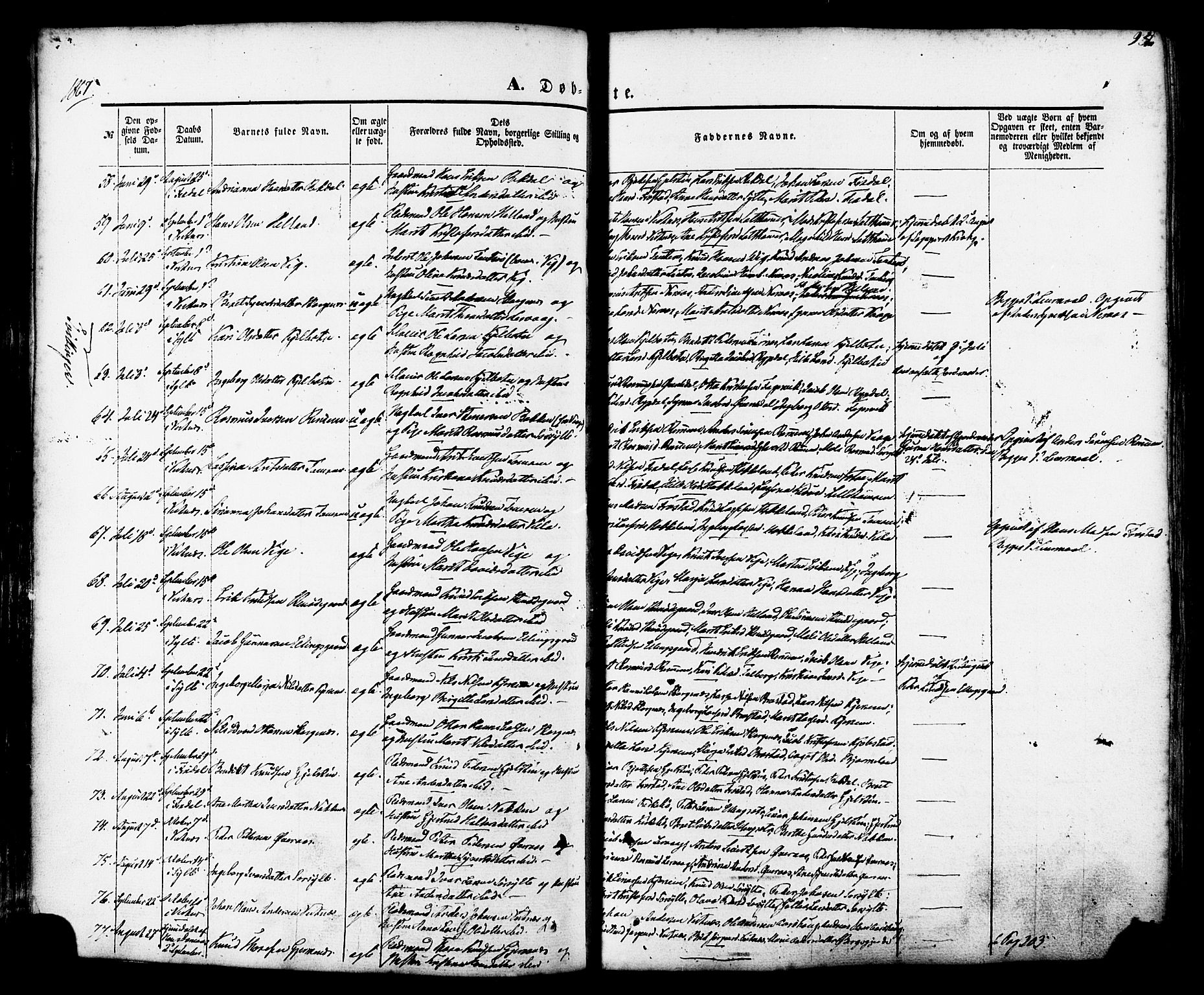 Ministerialprotokoller, klokkerbøker og fødselsregistre - Møre og Romsdal, AV/SAT-A-1454/539/L0529: Parish register (official) no. 539A02, 1848-1872, p. 94