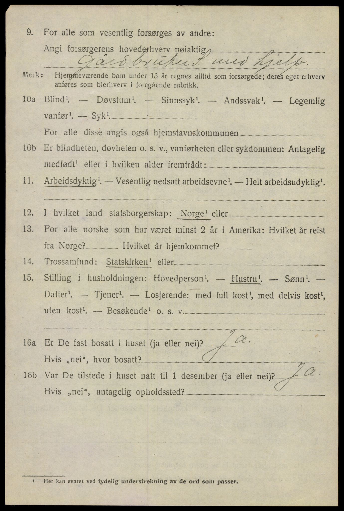 SAO, 1920 census for Hobøl, 1920, p. 889