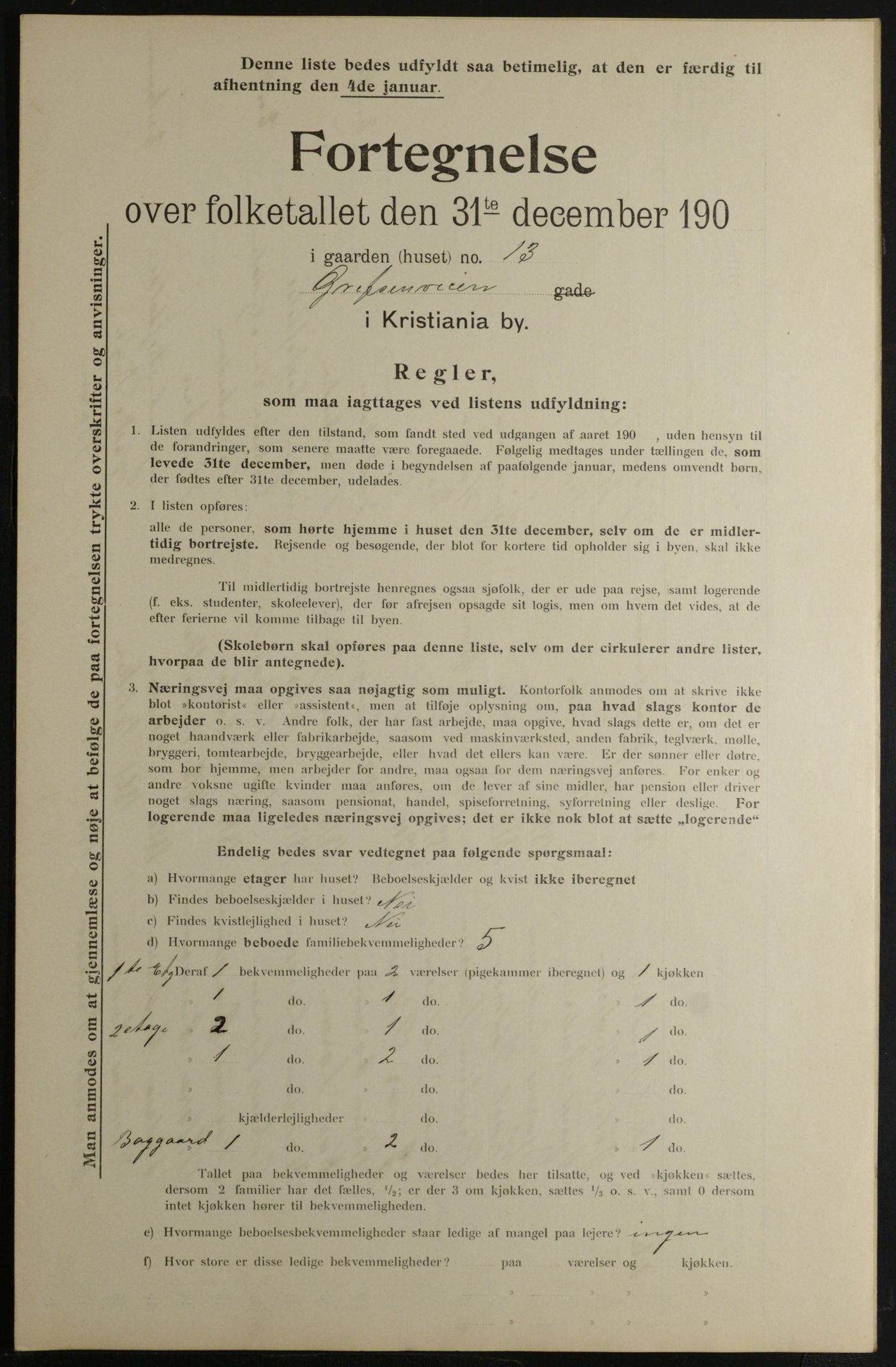 OBA, Municipal Census 1901 for Kristiania, 1901, p. 4786