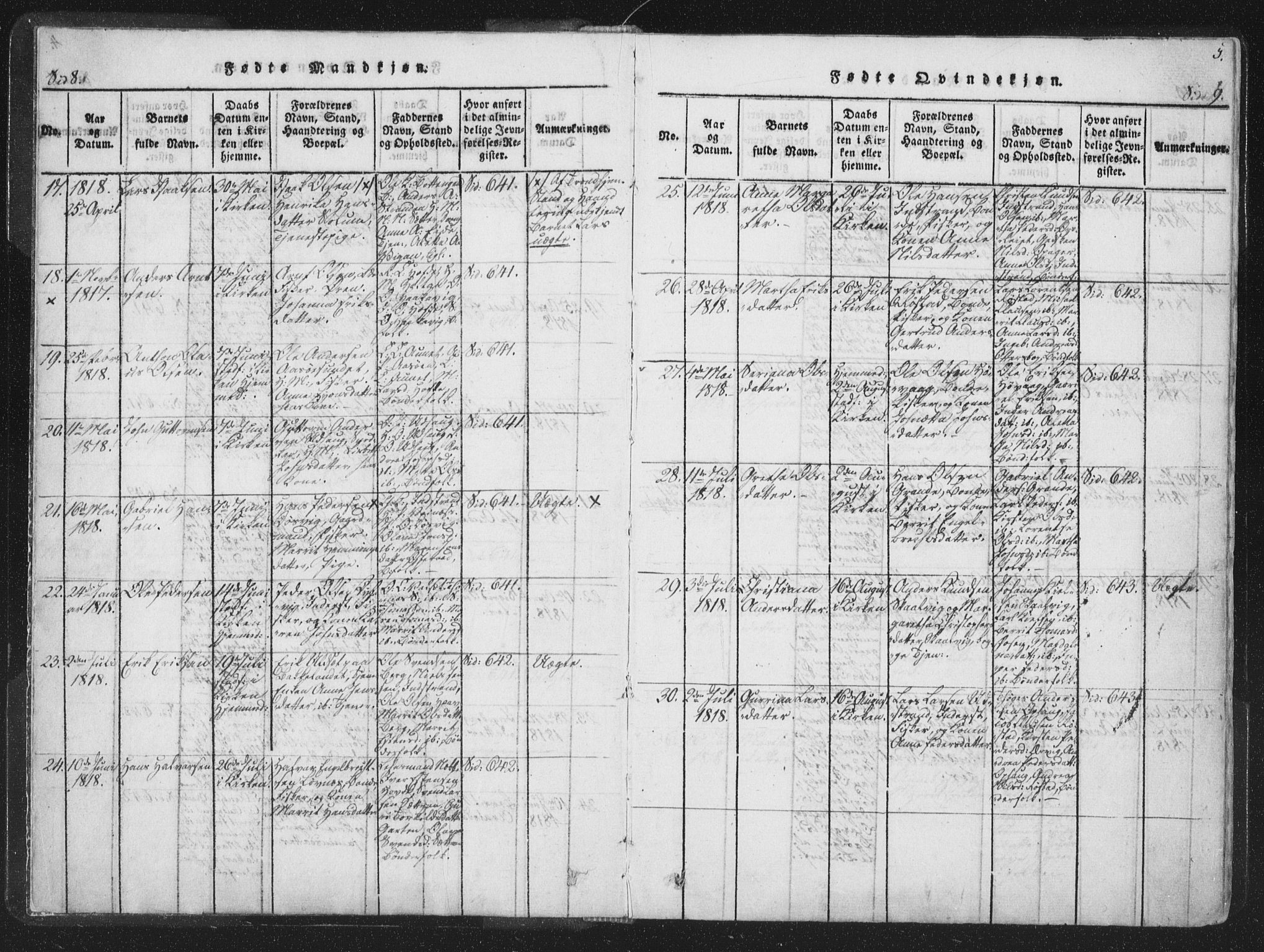 Ministerialprotokoller, klokkerbøker og fødselsregistre - Sør-Trøndelag, AV/SAT-A-1456/659/L0734: Parish register (official) no. 659A04, 1818-1825, p. 8-9