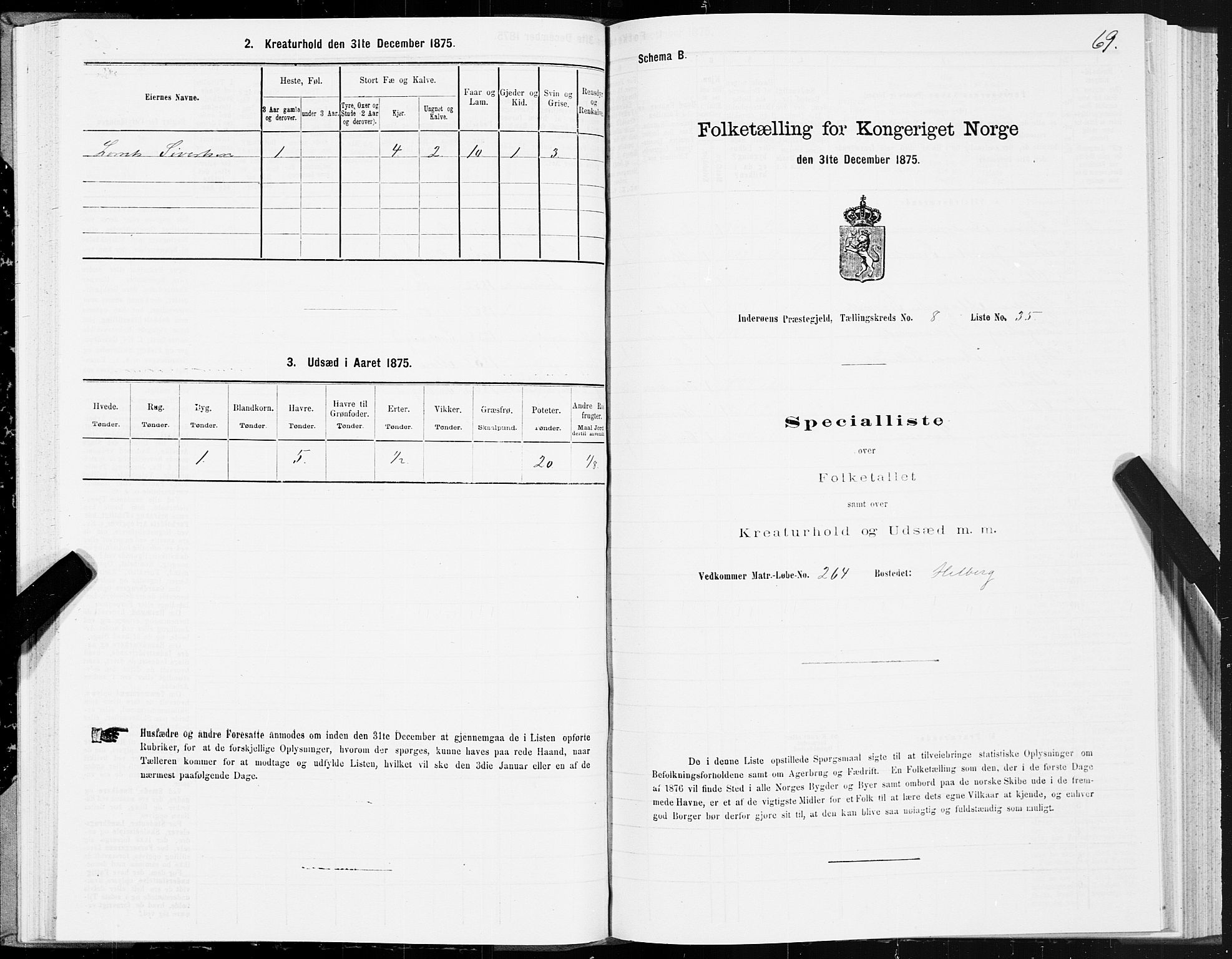 SAT, 1875 census for 1729P Inderøy, 1875, p. 5069