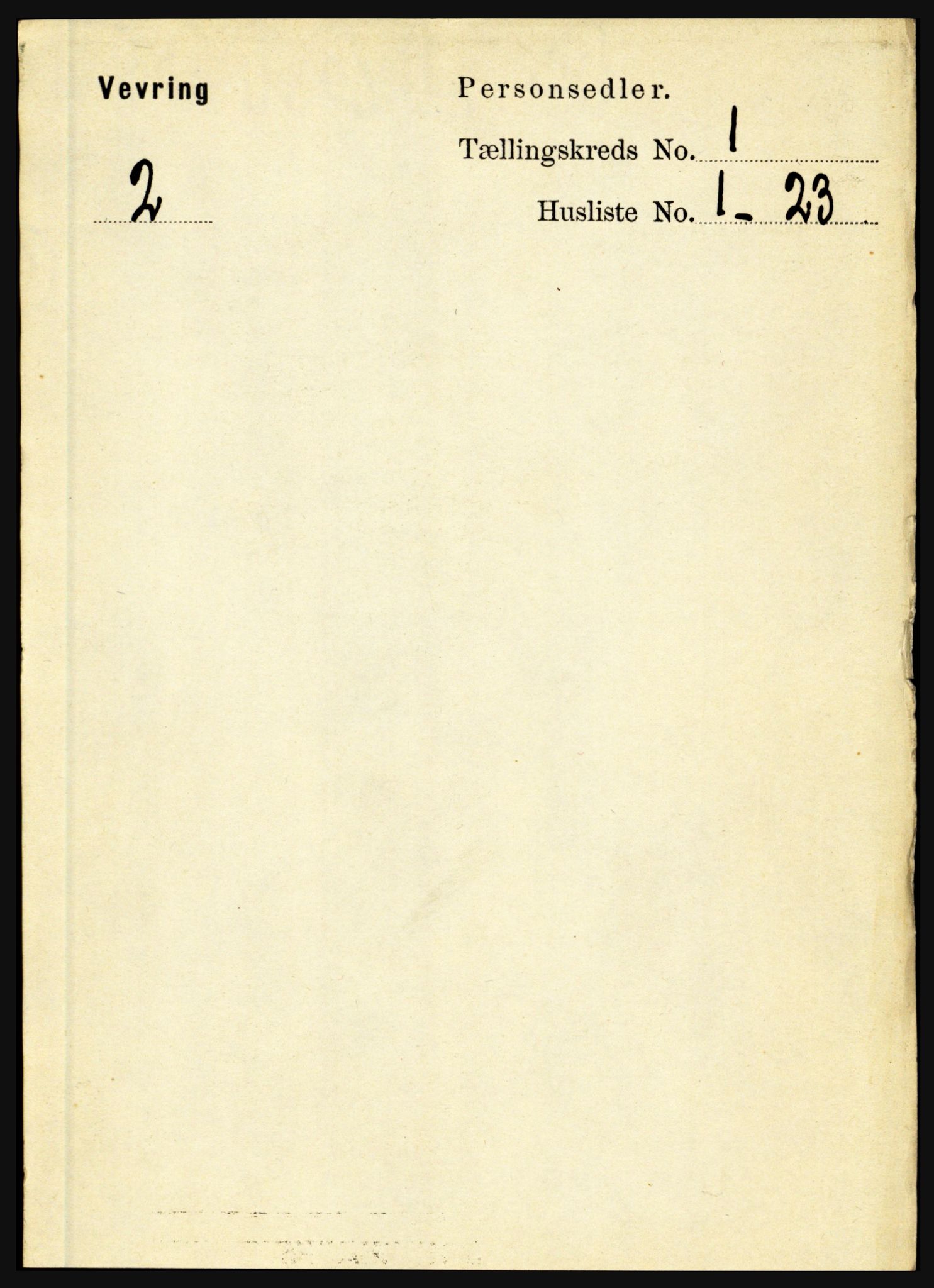 RA, 1891 census for 1434 Vevring, 1891, p. 67