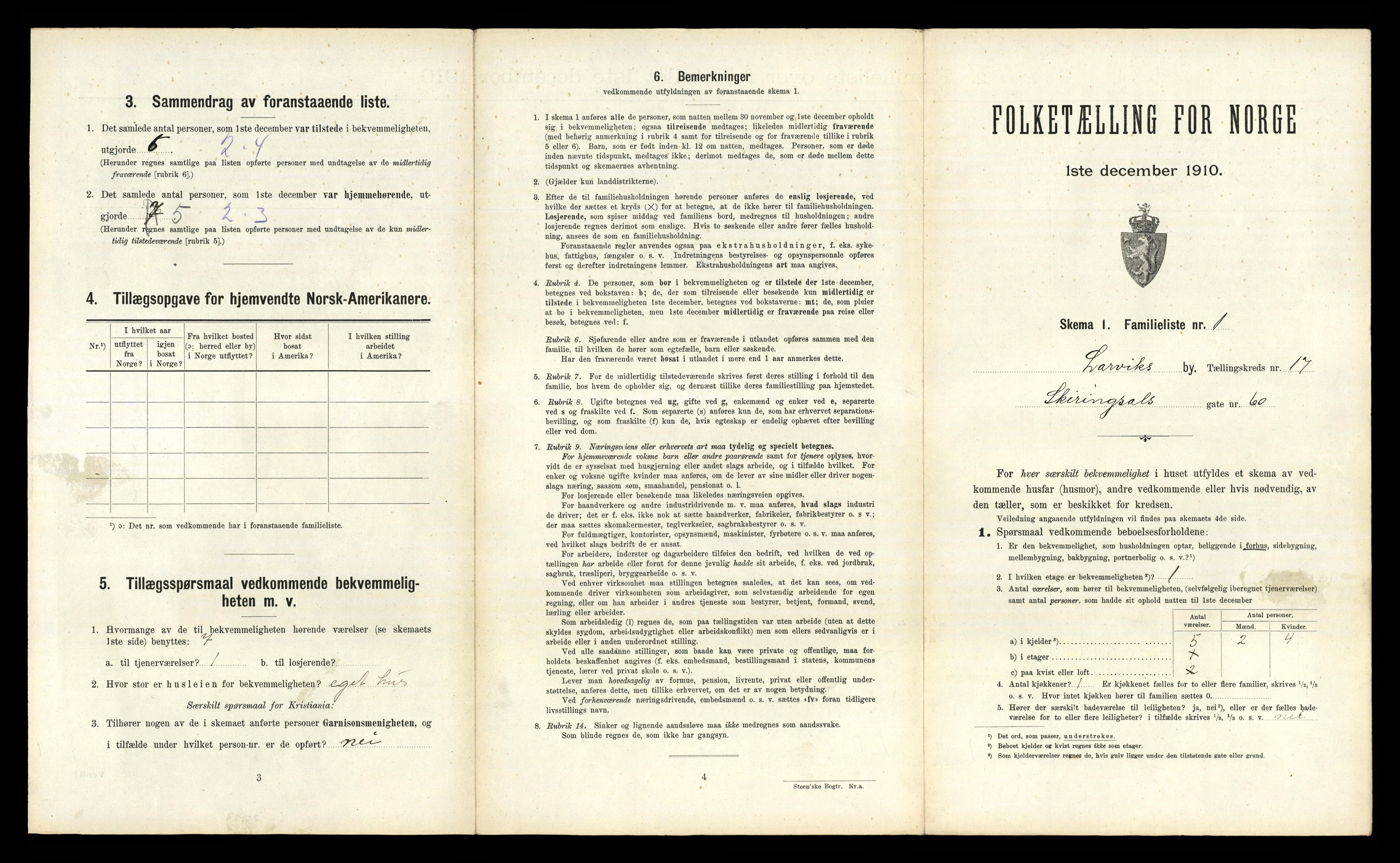 RA, 1910 census for Larvik, 1910, p. 5635