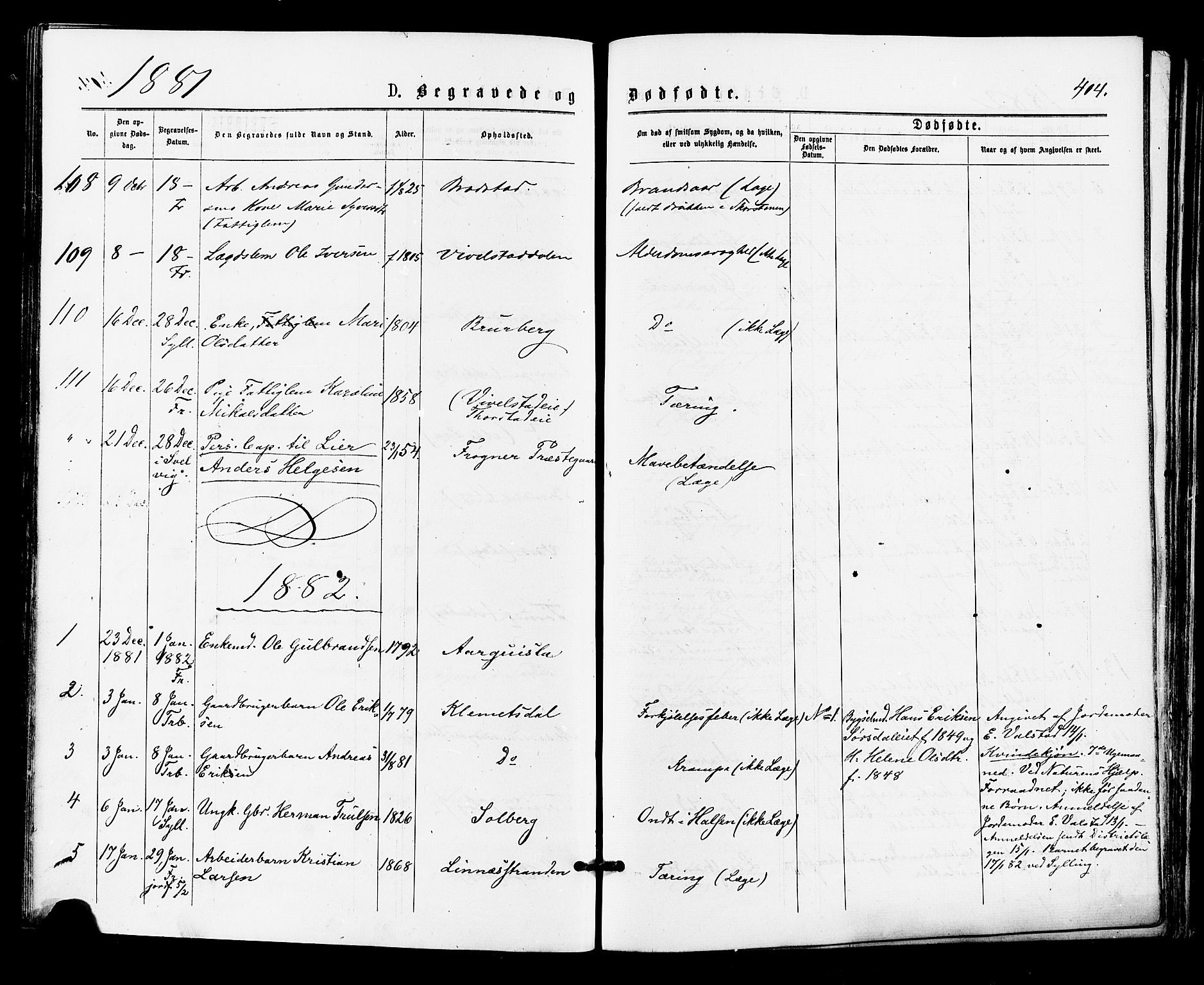 Lier kirkebøker, SAKO/A-230/F/Fa/L0014: Parish register (official) no. I 14, 1875-1882, p. 404