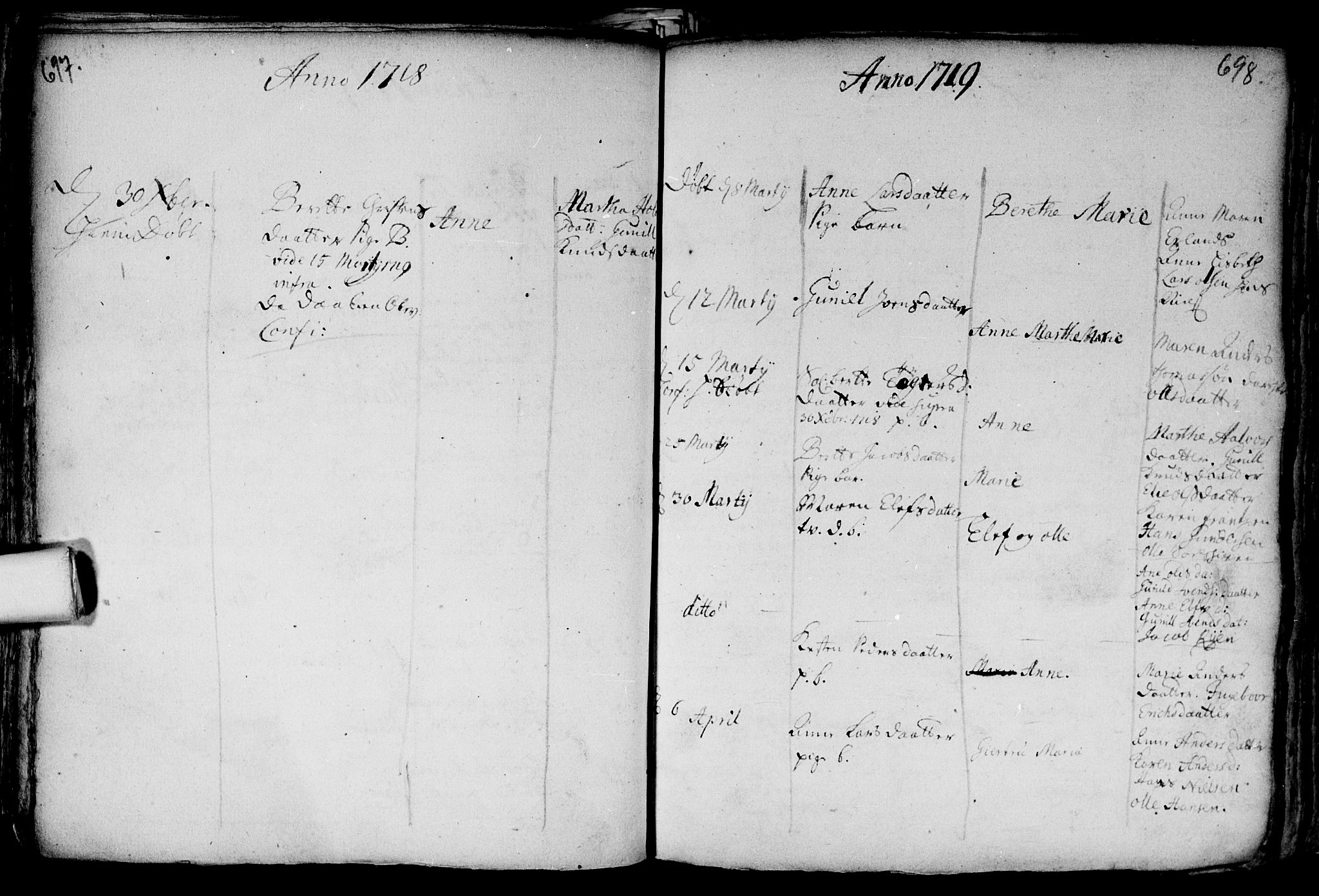 Aker prestekontor kirkebøker, AV/SAO-A-10861/F/L0002: Parish register (official) no. 2, 1714-1720, p. 697-698