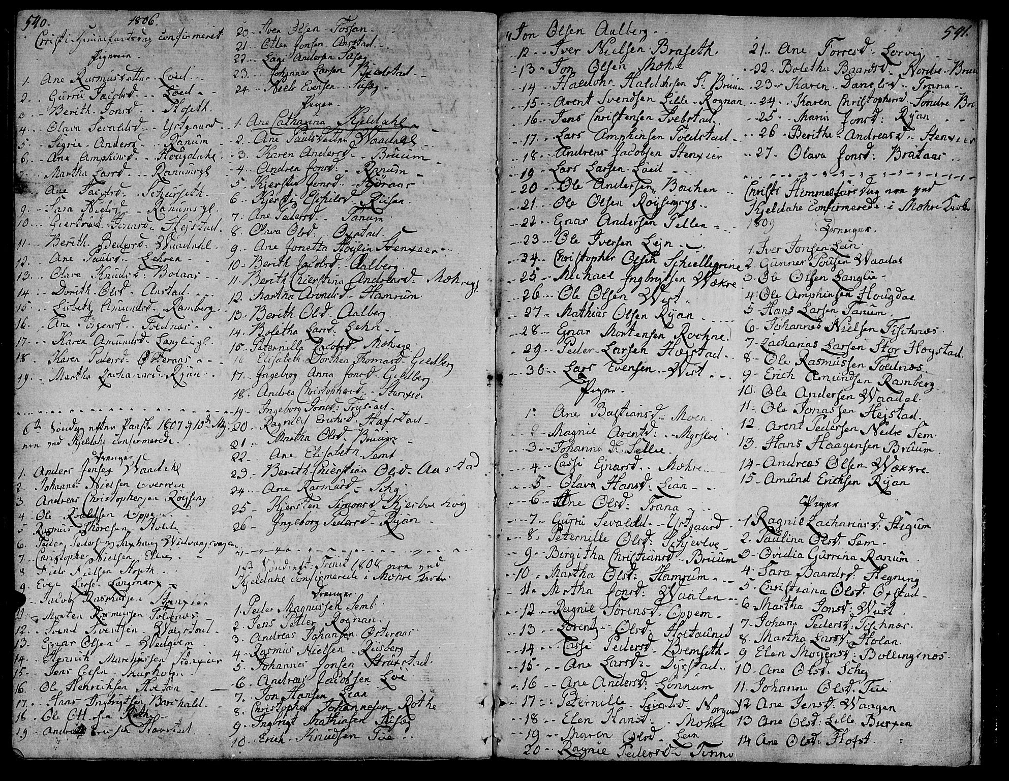 Ministerialprotokoller, klokkerbøker og fødselsregistre - Nord-Trøndelag, SAT/A-1458/735/L0332: Parish register (official) no. 735A03, 1795-1816, p. 540-541