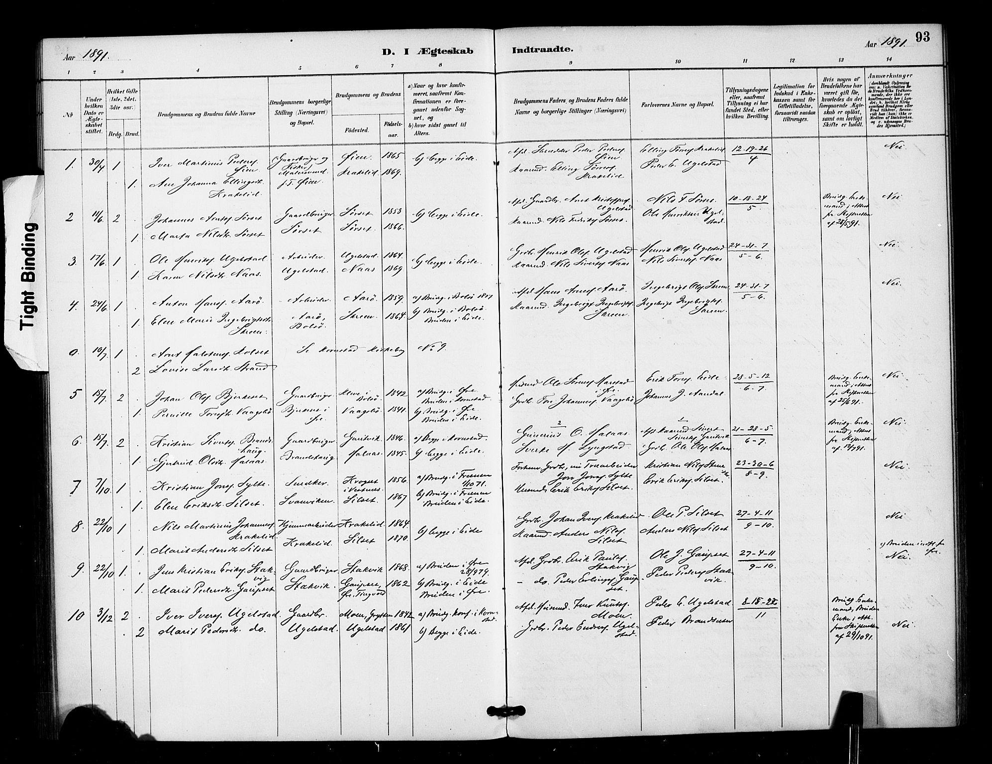 Ministerialprotokoller, klokkerbøker og fødselsregistre - Møre og Romsdal, SAT/A-1454/571/L0836: Parish register (official) no. 571A01, 1884-1899, p. 93