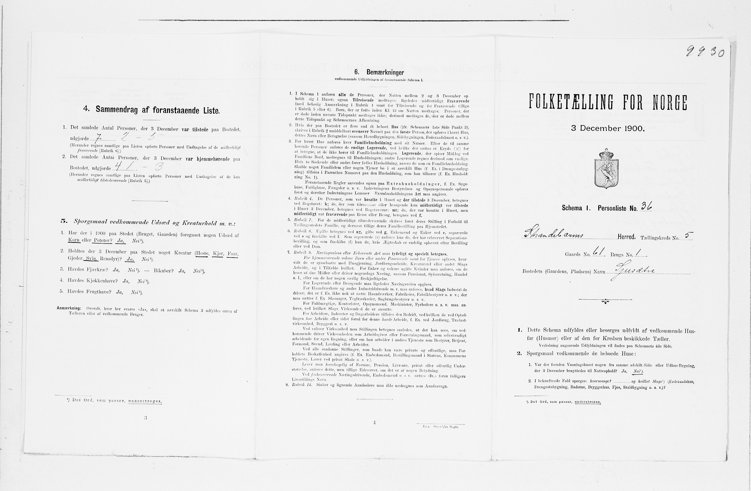 SAB, 1900 census for Strandebarm og Varaldsøy, 1900, p. 707