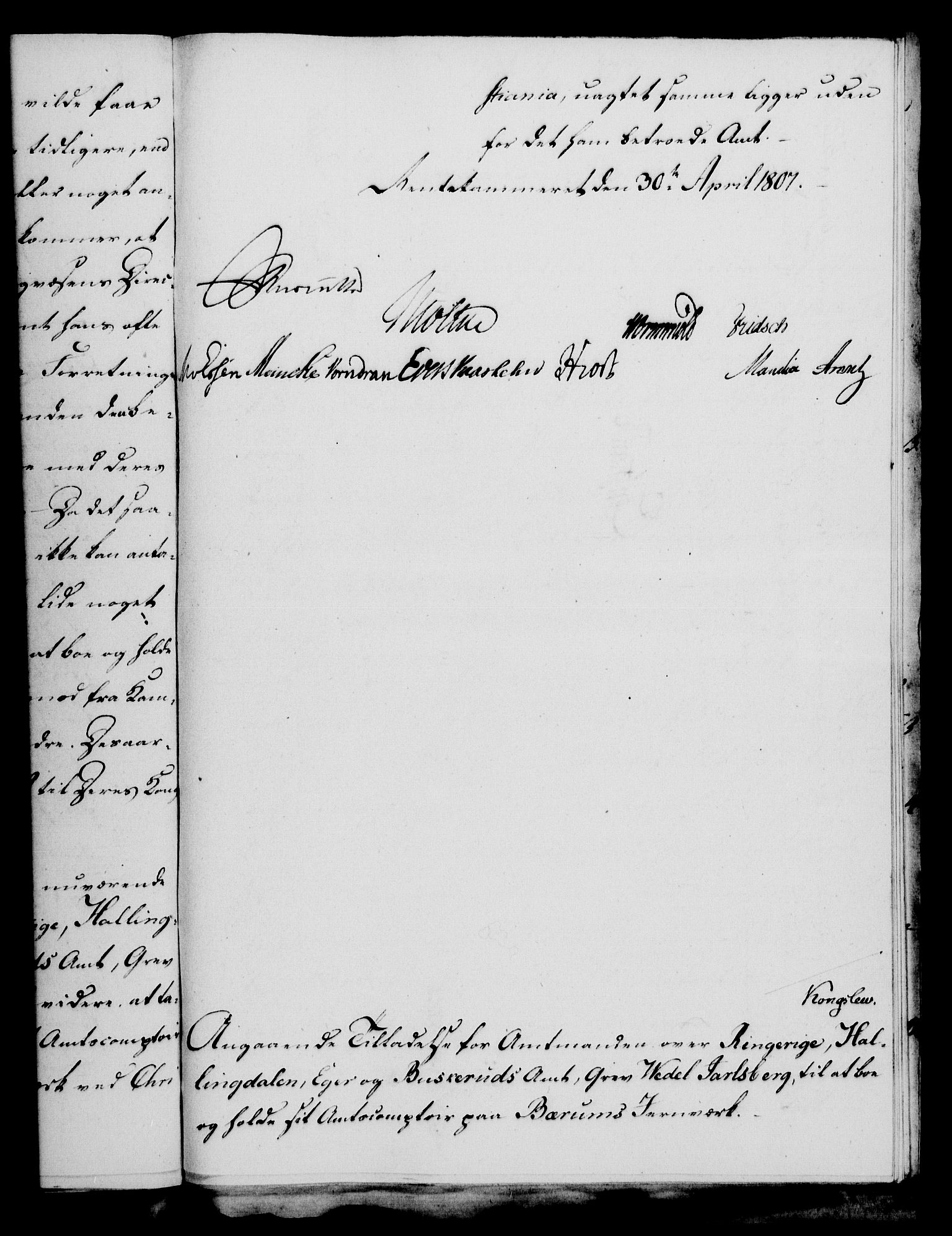 Rentekammeret, Kammerkanselliet, RA/EA-3111/G/Gf/Gfa/L0089: Norsk relasjons- og resolusjonsprotokoll (merket RK 52.89), 1807, p. 319