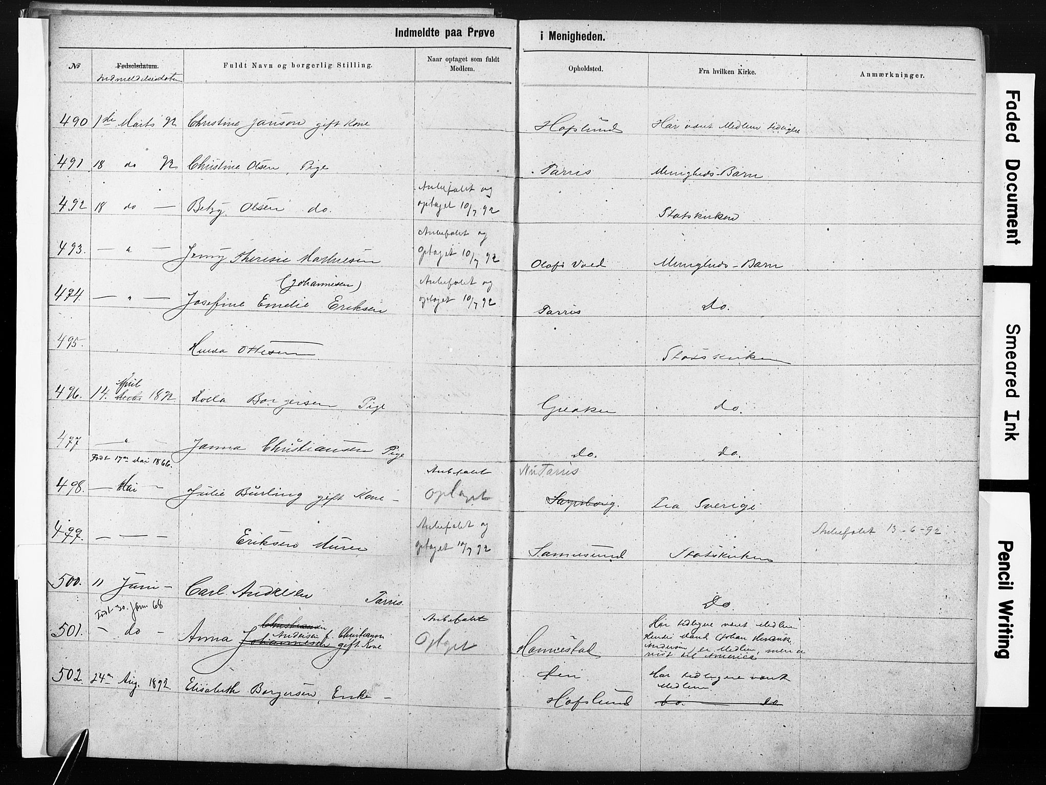 Sarpsborg metodistkirke, AV/SAO-PAO-0233/A/L0003: Dissenter register no. 3, 1856-1893