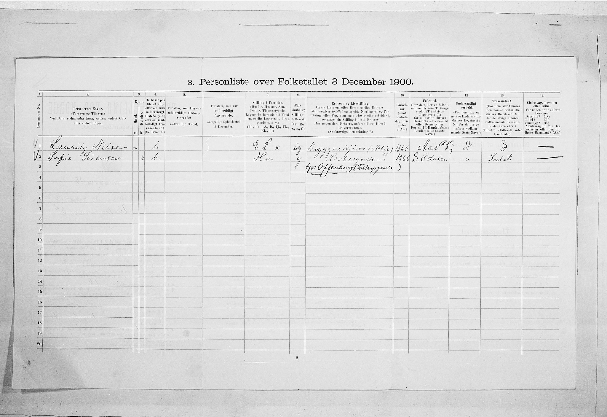 SAO, 1900 census for Kristiania, 1900, p. 108538