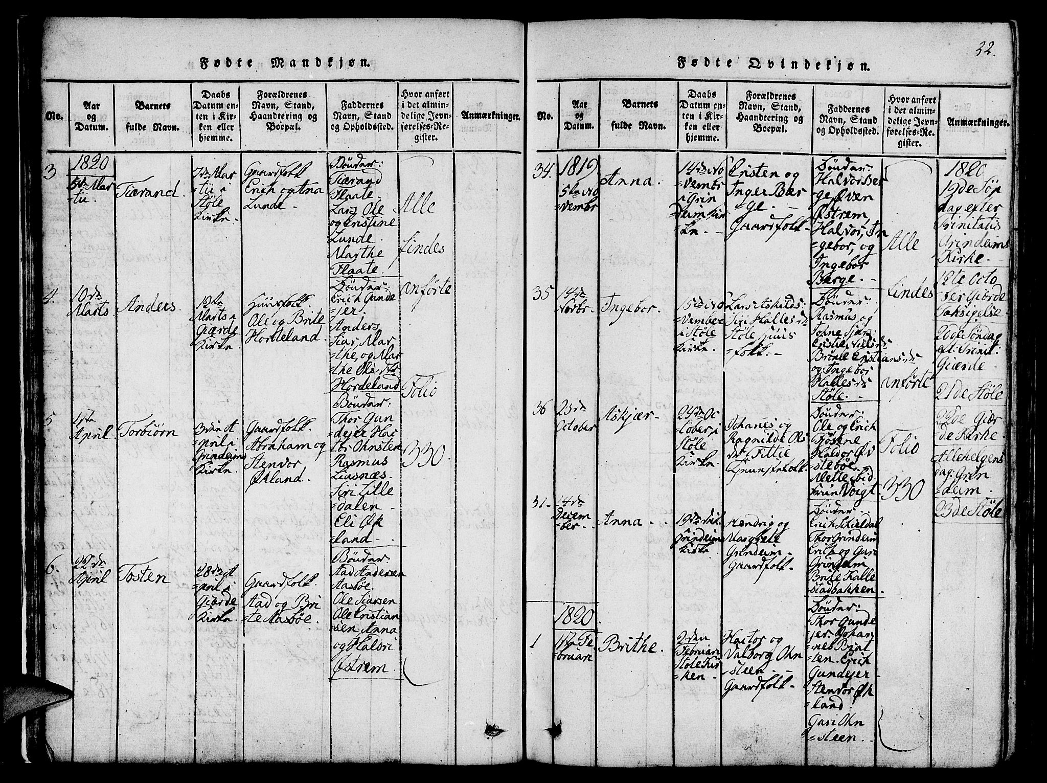 Etne sokneprestembete, AV/SAB-A-75001/H/Haa: Parish register (official) no. A 6, 1815-1831, p. 22