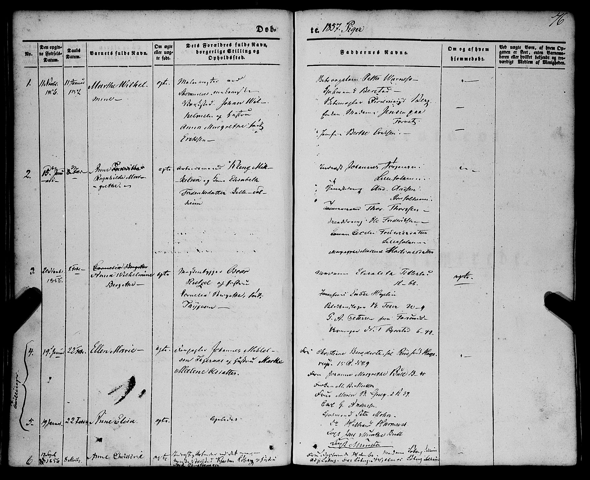 St. Jørgens hospital og Årstad sokneprestembete, SAB/A-99934: Parish register (official) no. A 4, 1844-1863, p. 76