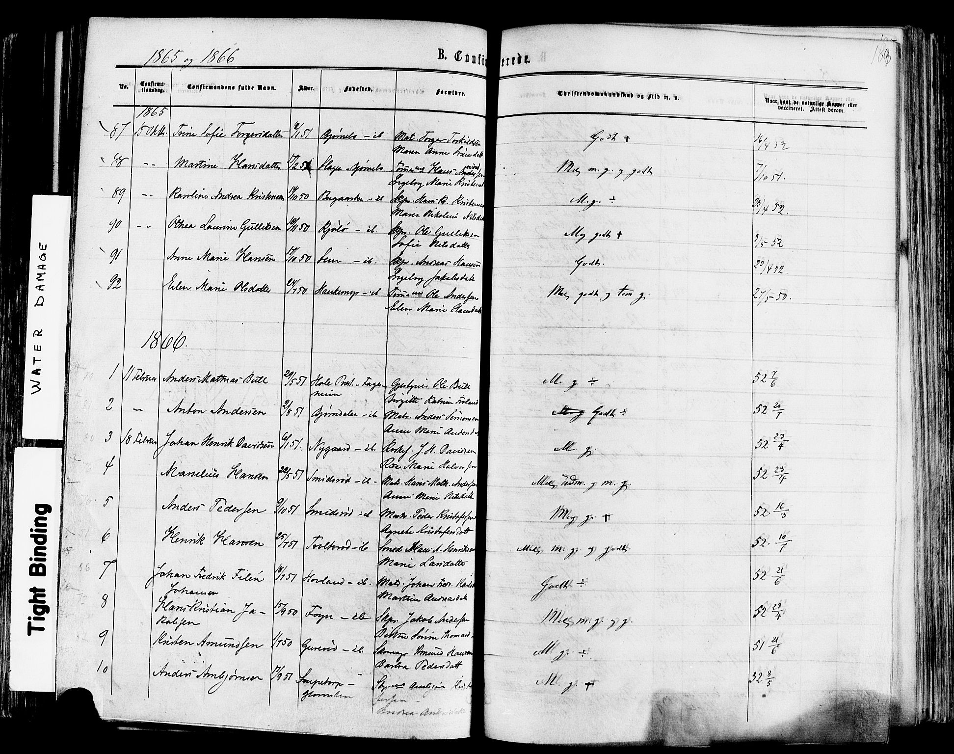 Nøtterøy kirkebøker, AV/SAKO-A-354/F/Fa/L0007: Parish register (official) no. I 7, 1865-1877, p. 188