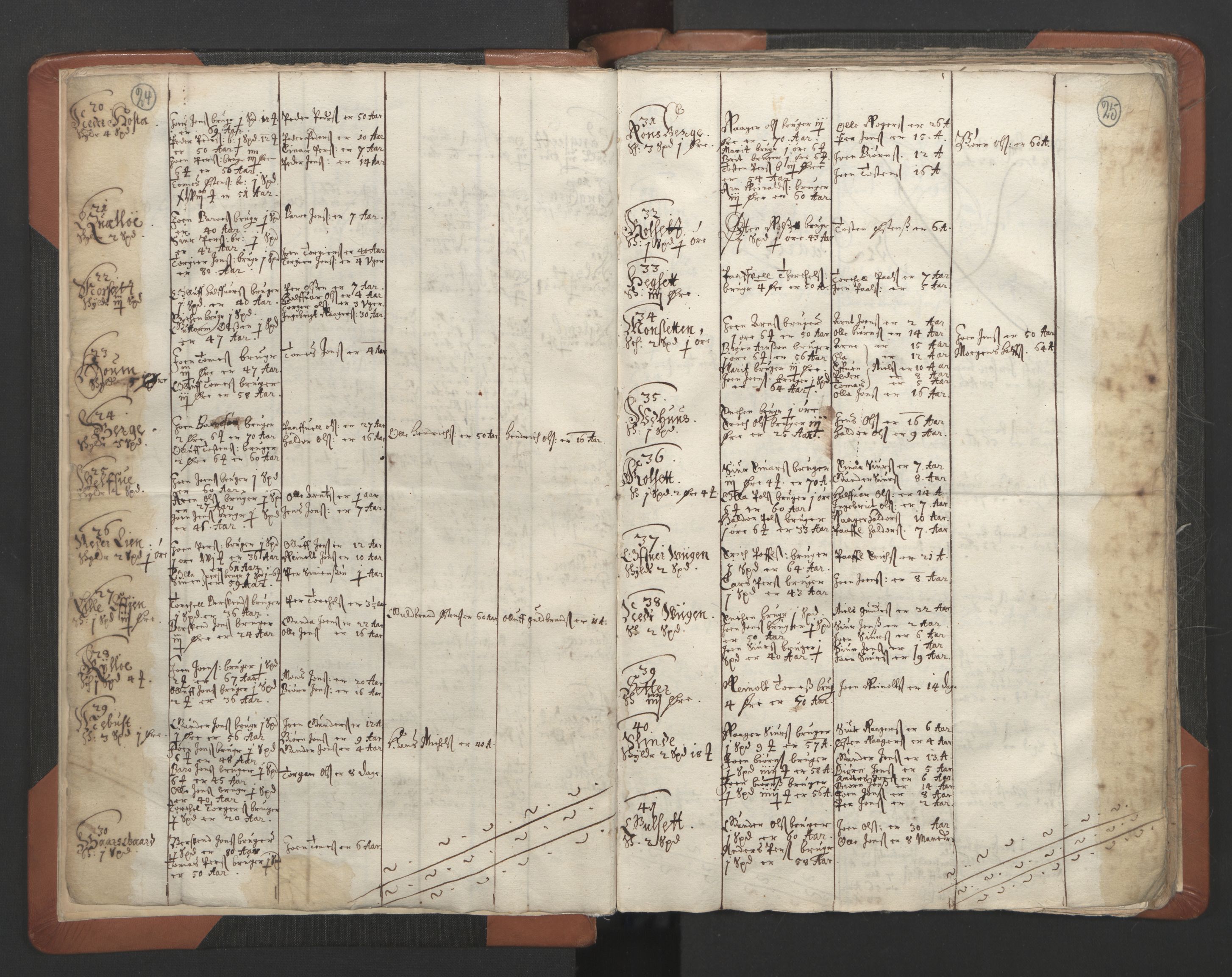 RA, Vicar's Census 1664-1666, no. 32: Innherad deanery, 1664-1666, p. 24-25