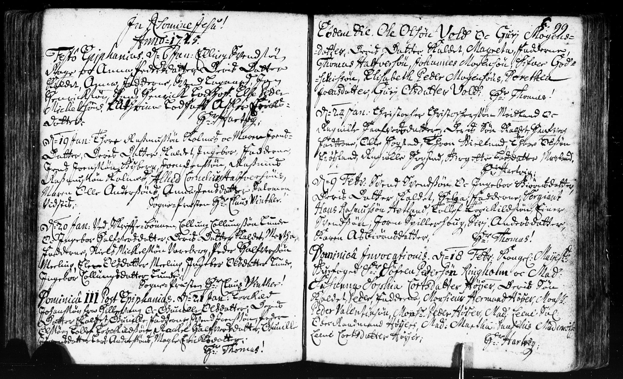 Domkirken sokneprestkontor, SAST/A-101812/001/30/30BB/L0002: Parish register (copy) no. B 2, 1714-1733, p. 99