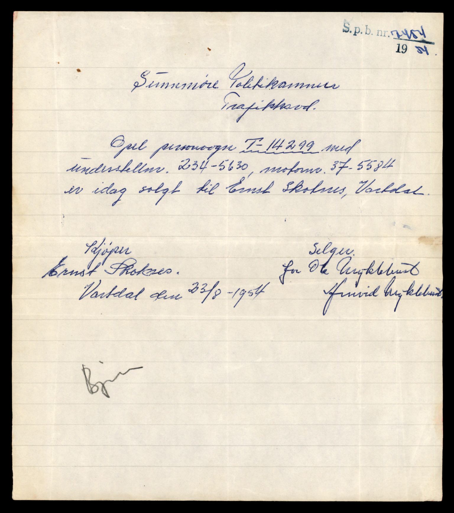 Møre og Romsdal vegkontor - Ålesund trafikkstasjon, AV/SAT-A-4099/F/Fe/L0044: Registreringskort for kjøretøy T 14205 - T 14319, 1927-1998, p. 2753