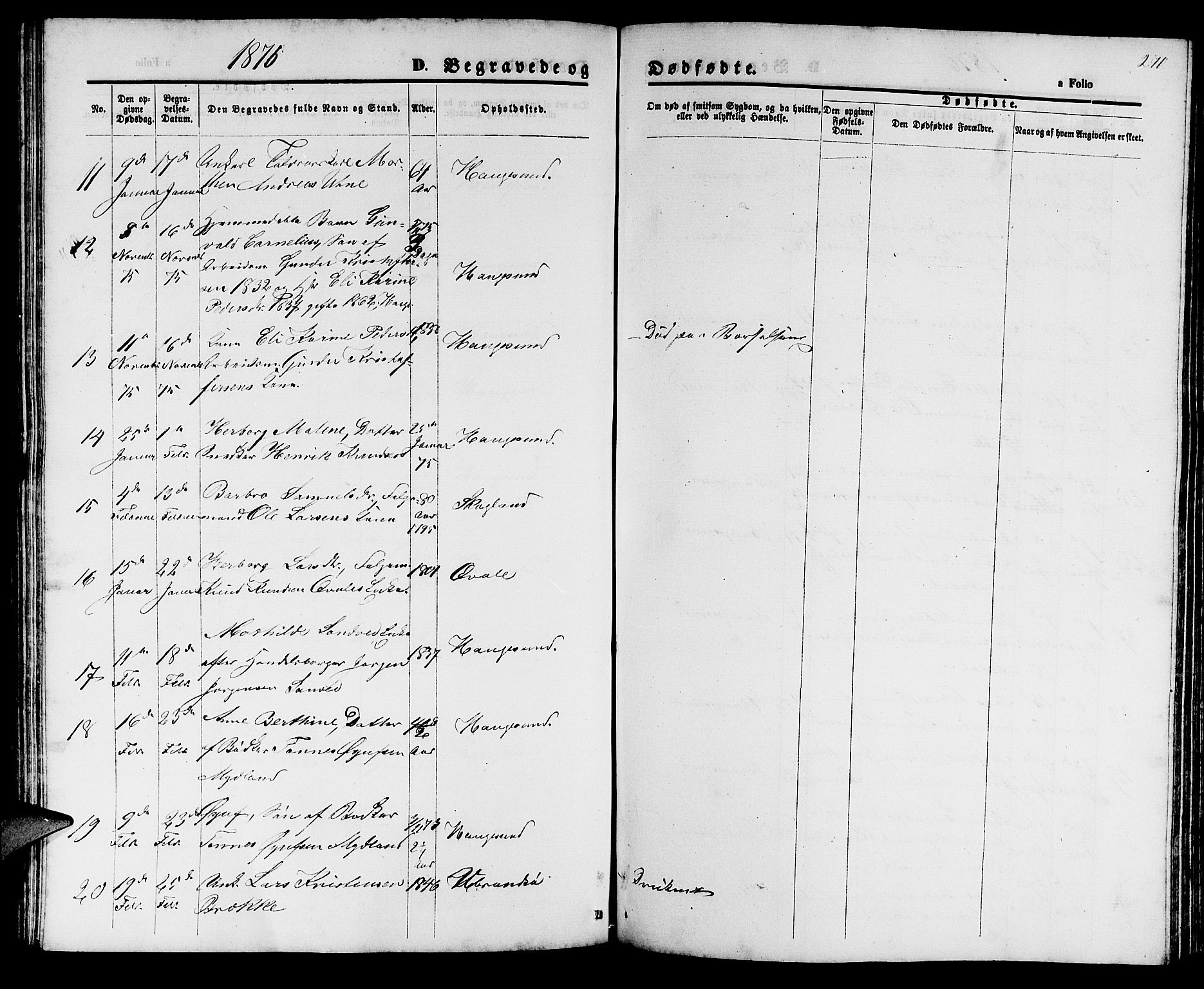 Haugesund sokneprestkontor, AV/SAST-A -101863/H/Ha/Hab/L0001: Parish register (copy) no. B 1, 1873-1881, p. 270