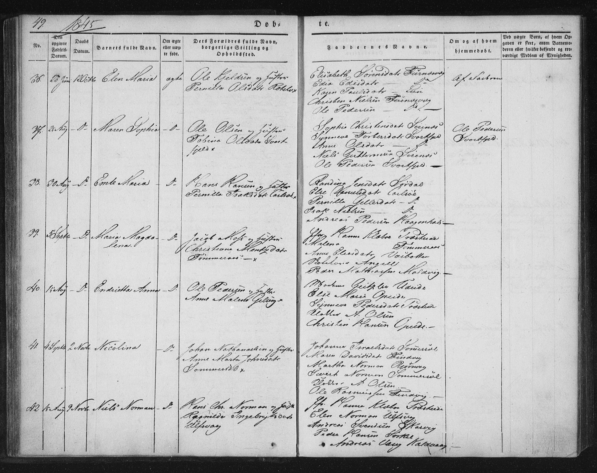 Ministerialprotokoller, klokkerbøker og fødselsregistre - Nordland, AV/SAT-A-1459/859/L0843: Parish register (official) no. 859A03, 1840-1848, p. 49